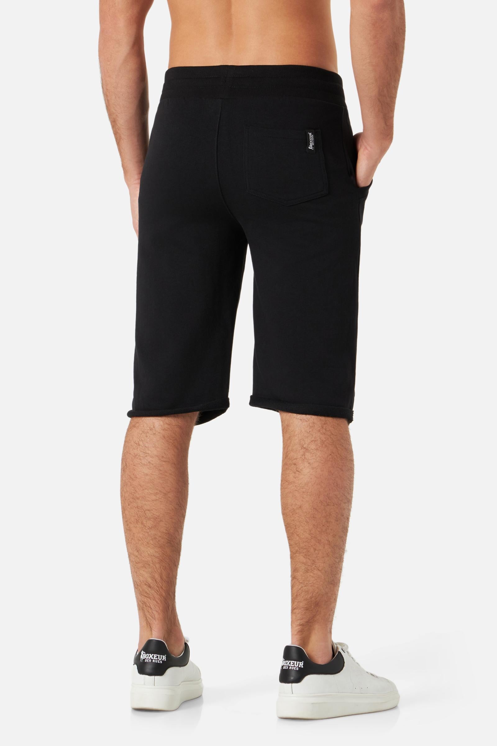 Basic Short Sweatpants in Black-Gold Shorts Boxeur des Rues