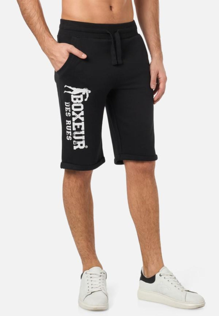Basic Short Sweatpants in Black-White Shorts Boxeur des Rues