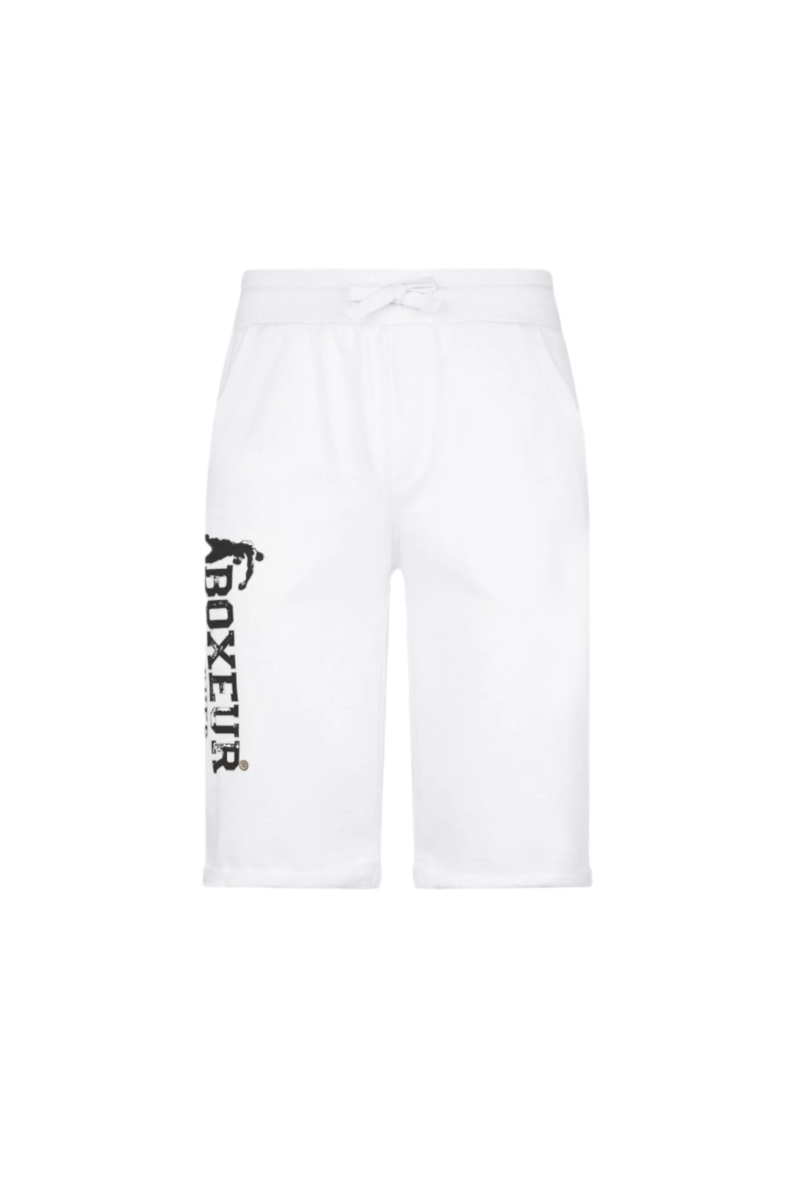 Basic Short Sweatpants in White-Black Shorts Boxeur des Rues
