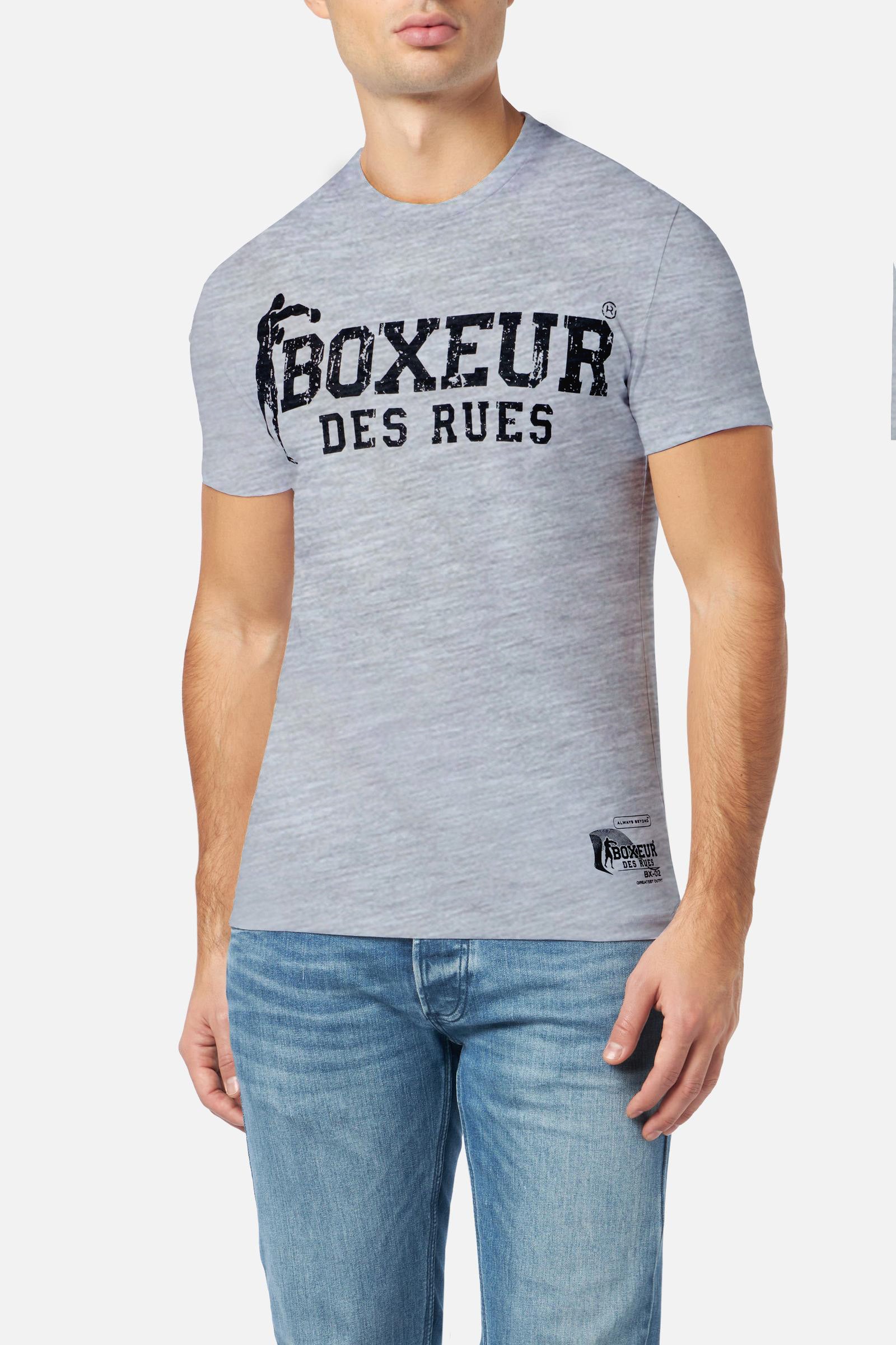 T-Shirt Boxeur Street 2 in Grey Mel T-Shirts Boxeur des Rues