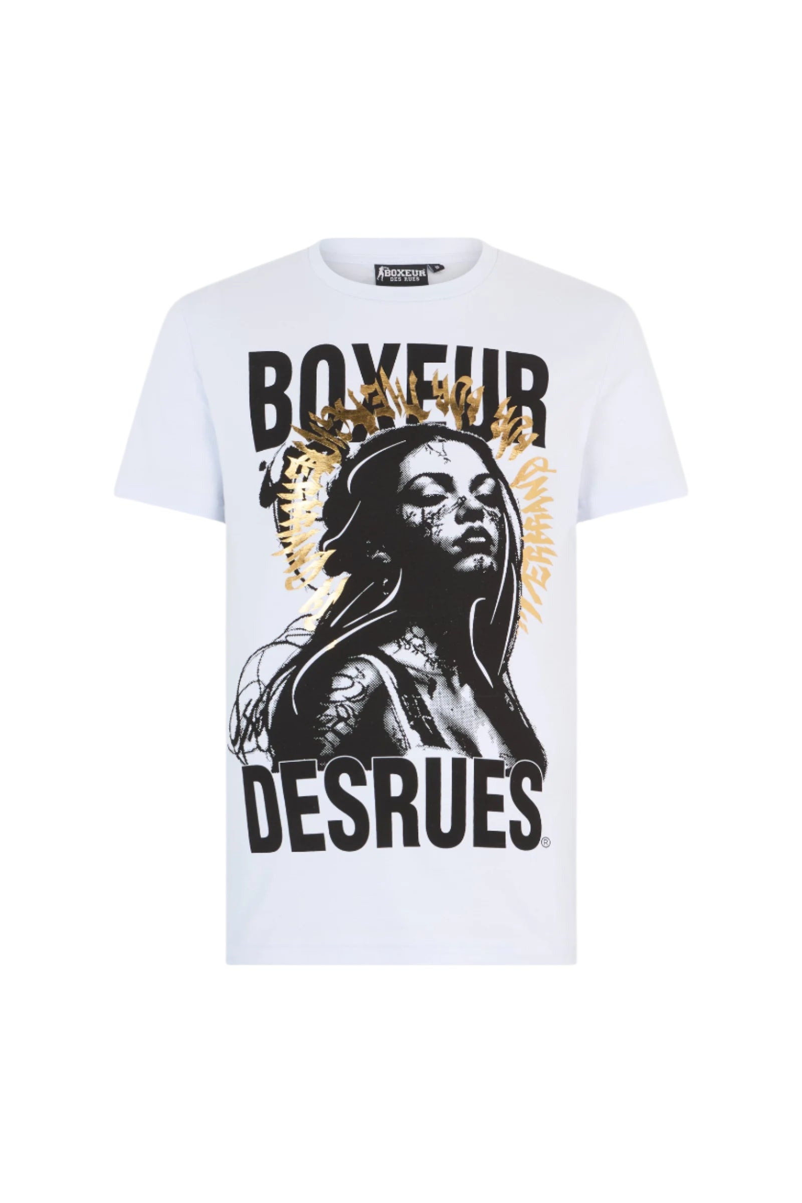 Graphic T-Shirt in White-Gold T-Shirts Boxeur des Rues