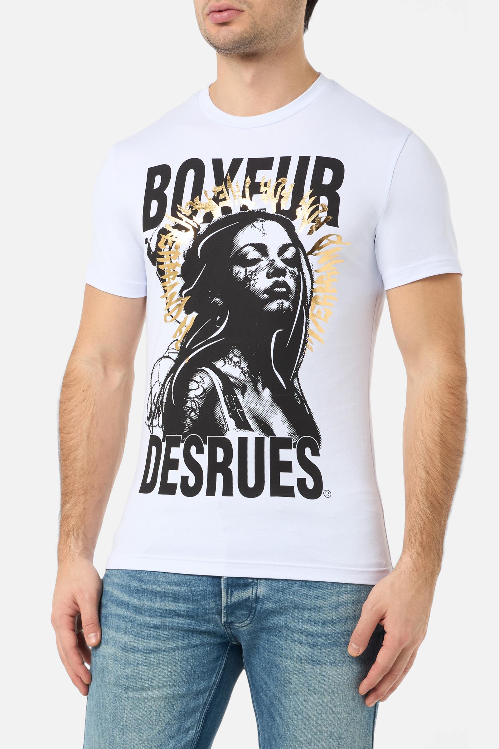 Graphic T-Shirt in White-Gold T-Shirts Boxeur des Rues