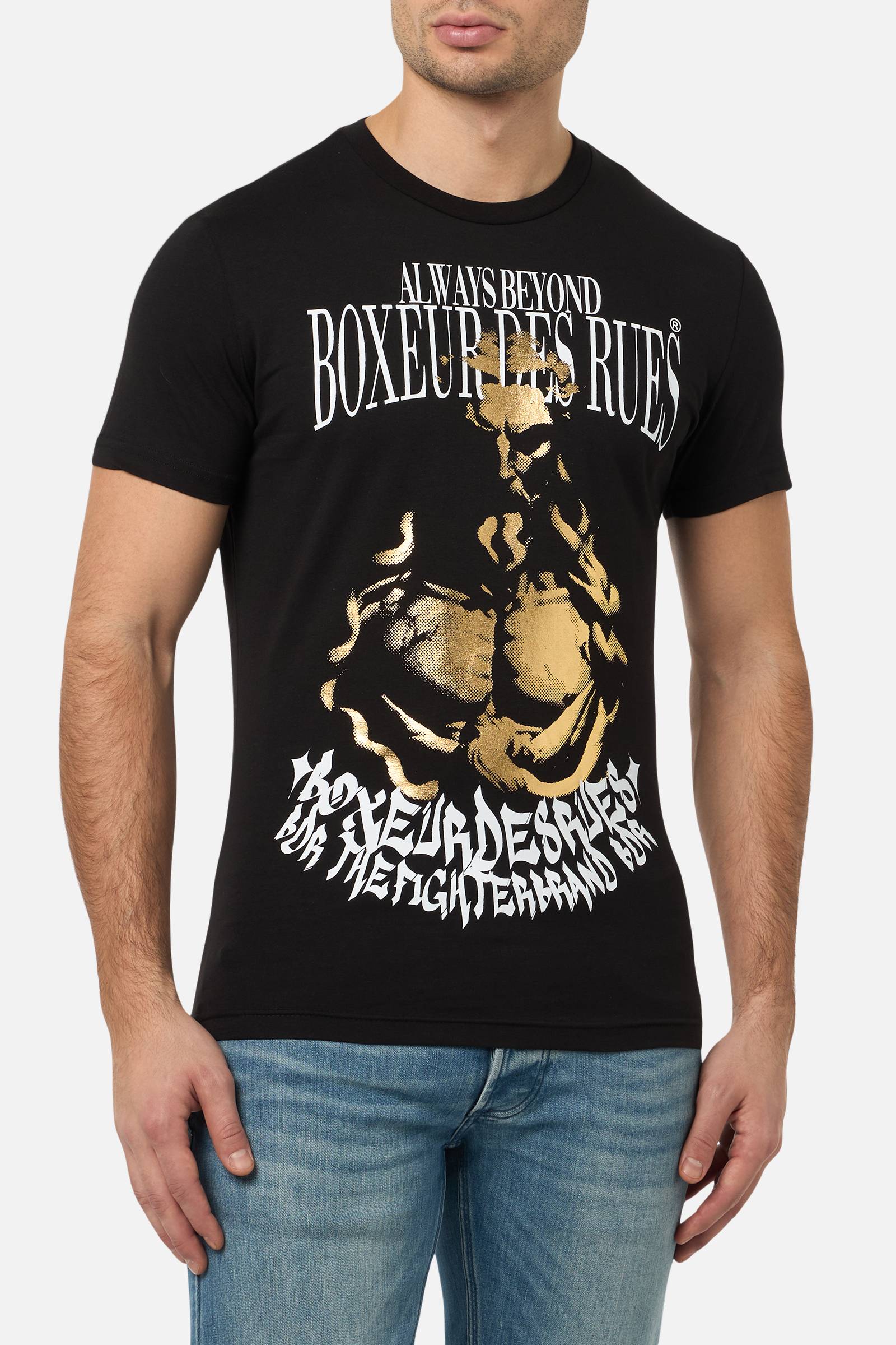 Graphic T-Shirt in Black-Gold T-Shirts Boxeur des Rues