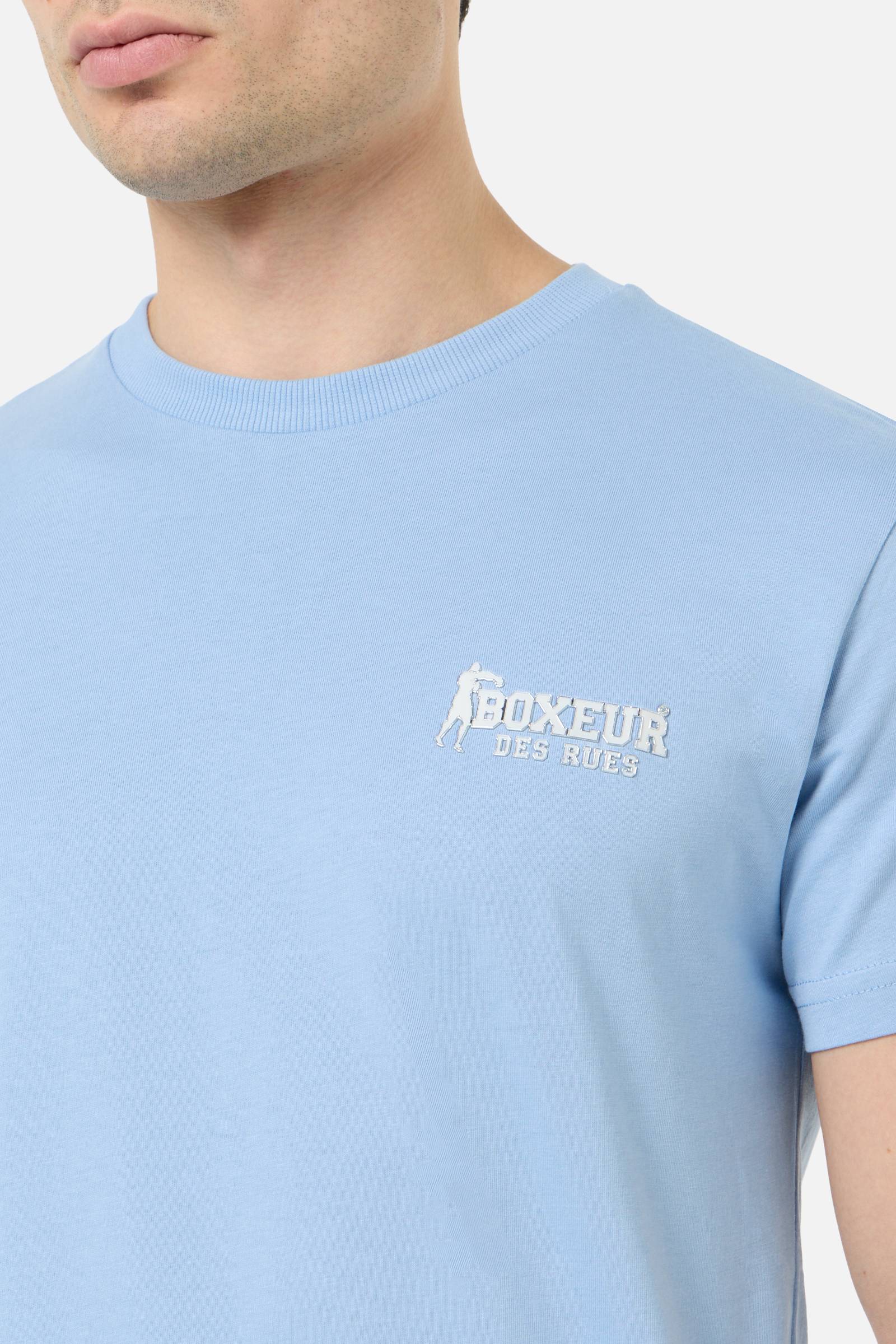 Basic Round Neck T-Shirt in Sky Blue T-Shirts Boxeur des Rues