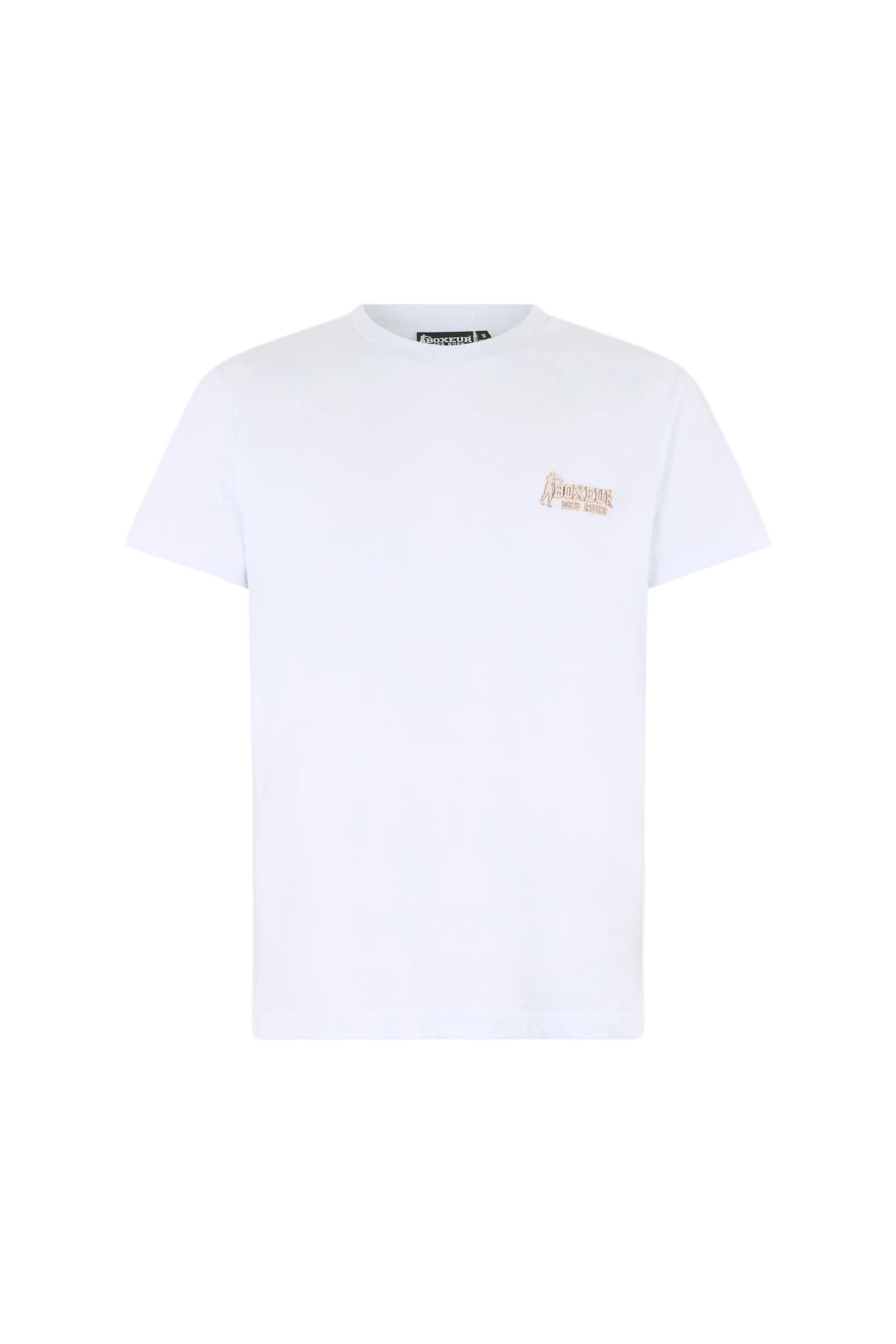 Basic Round Neck T-Shirt in White-Gold T-Shirts Boxeur des Rues