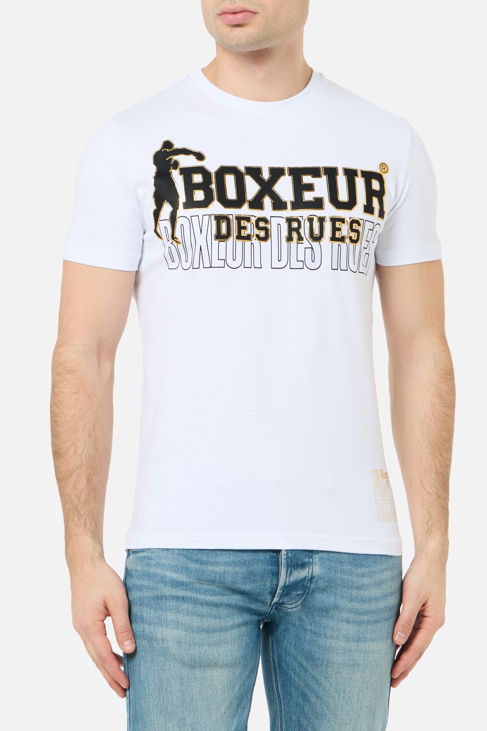 New Iconic Logo T-Shirt in White-Gold T-Shirts Boxeur des Rues