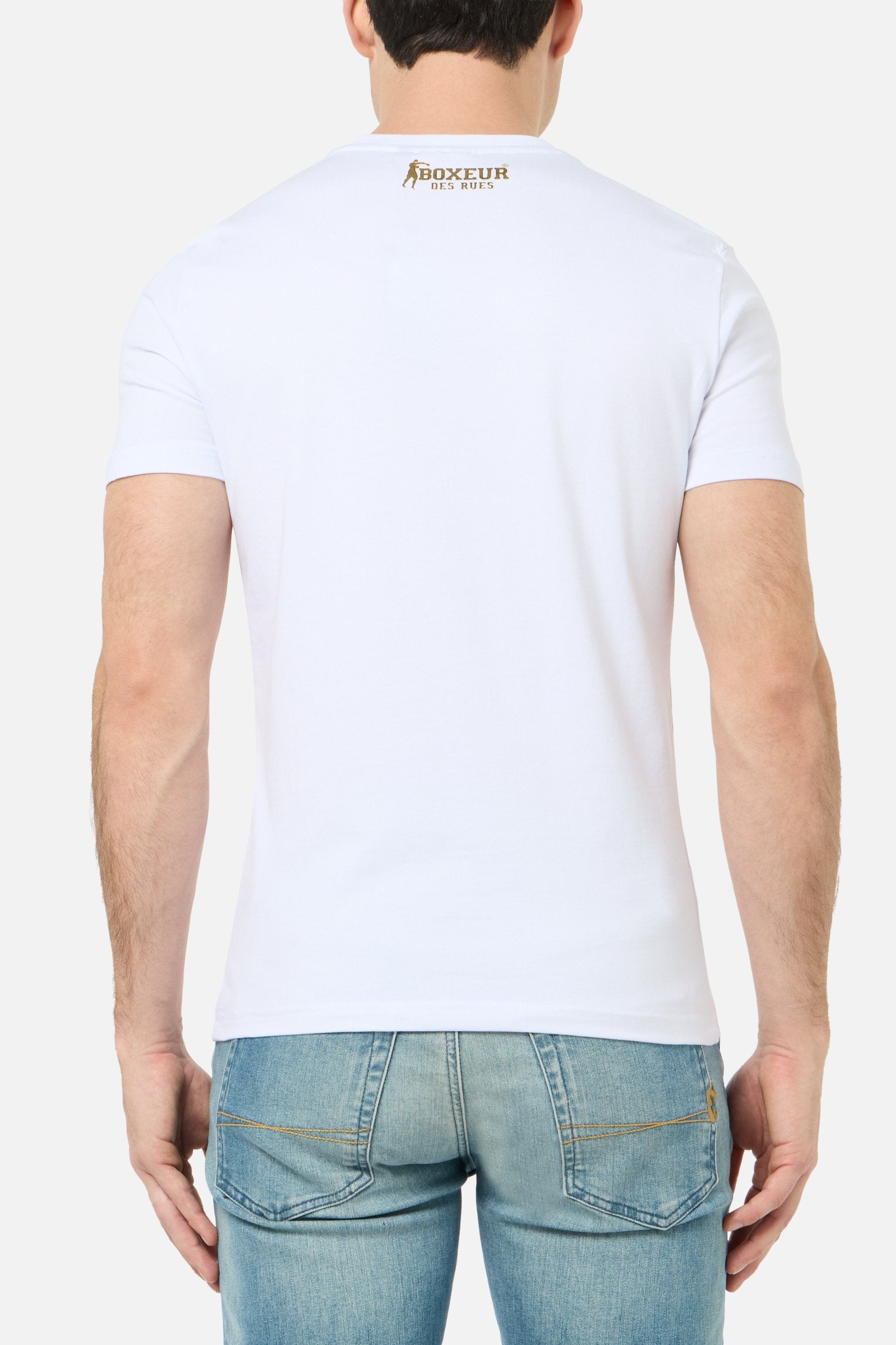 New Iconic Logo T-Shirt in White-Gold T-Shirts Boxeur des Rues