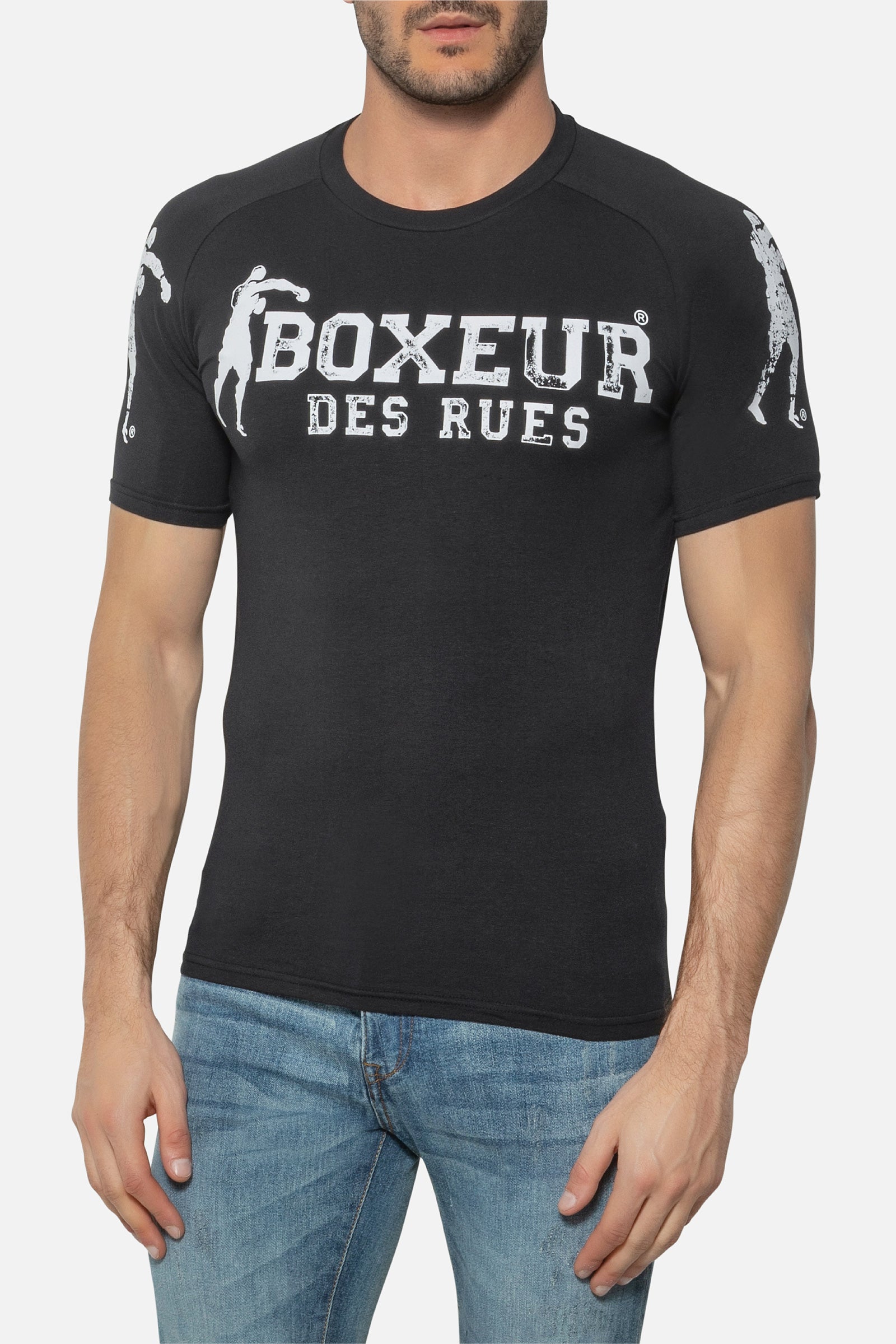 Logo Raglan T-Shirt in Black T-Shirts Boxeur des Rues