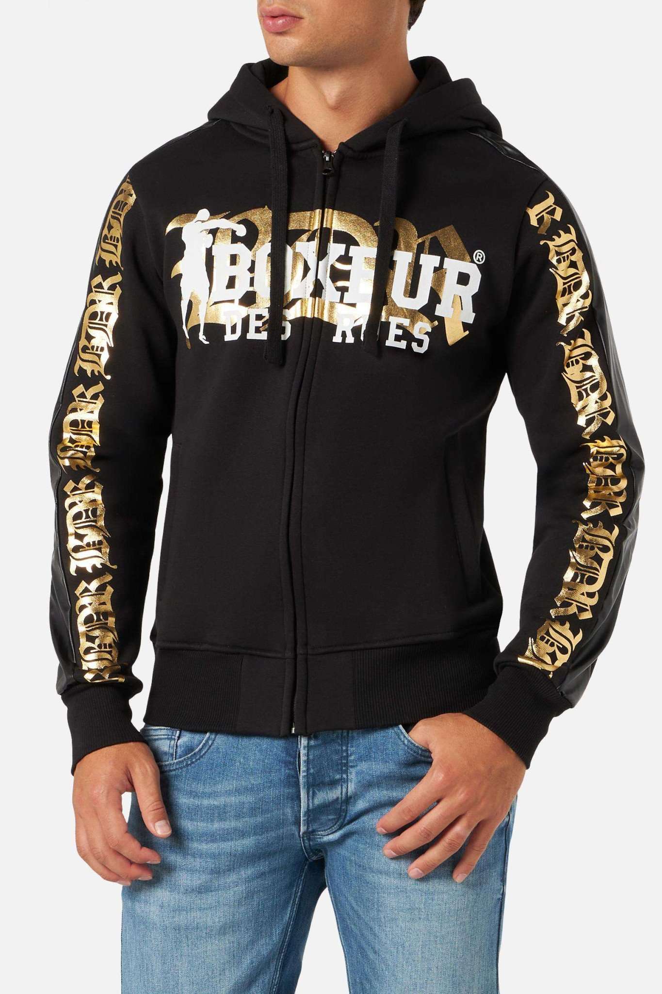 Front Graphic Logo Full Zip in Black Sweatjacken Boxeur des Rues