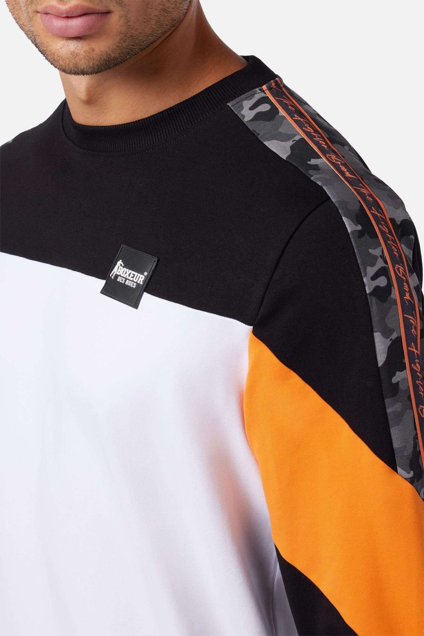 Round Neck Sweatshirt in Black-White Sweatshirts Boxeur des Rues