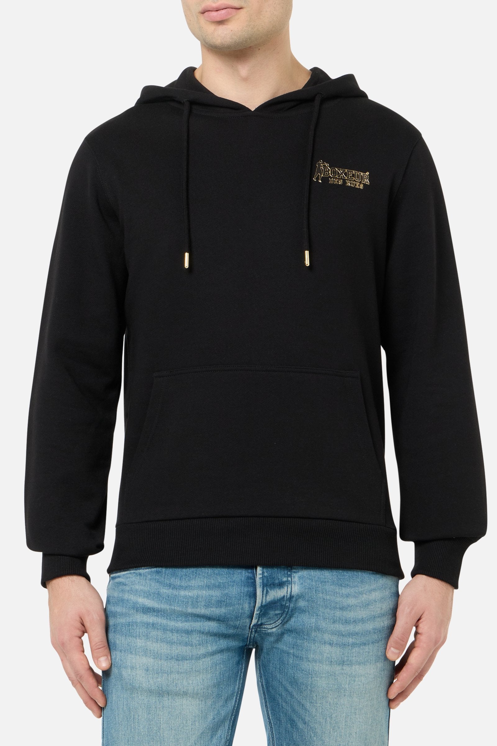 Basic Hoodie in Black-Gold Kapuzenpullover Boxeur des Rues