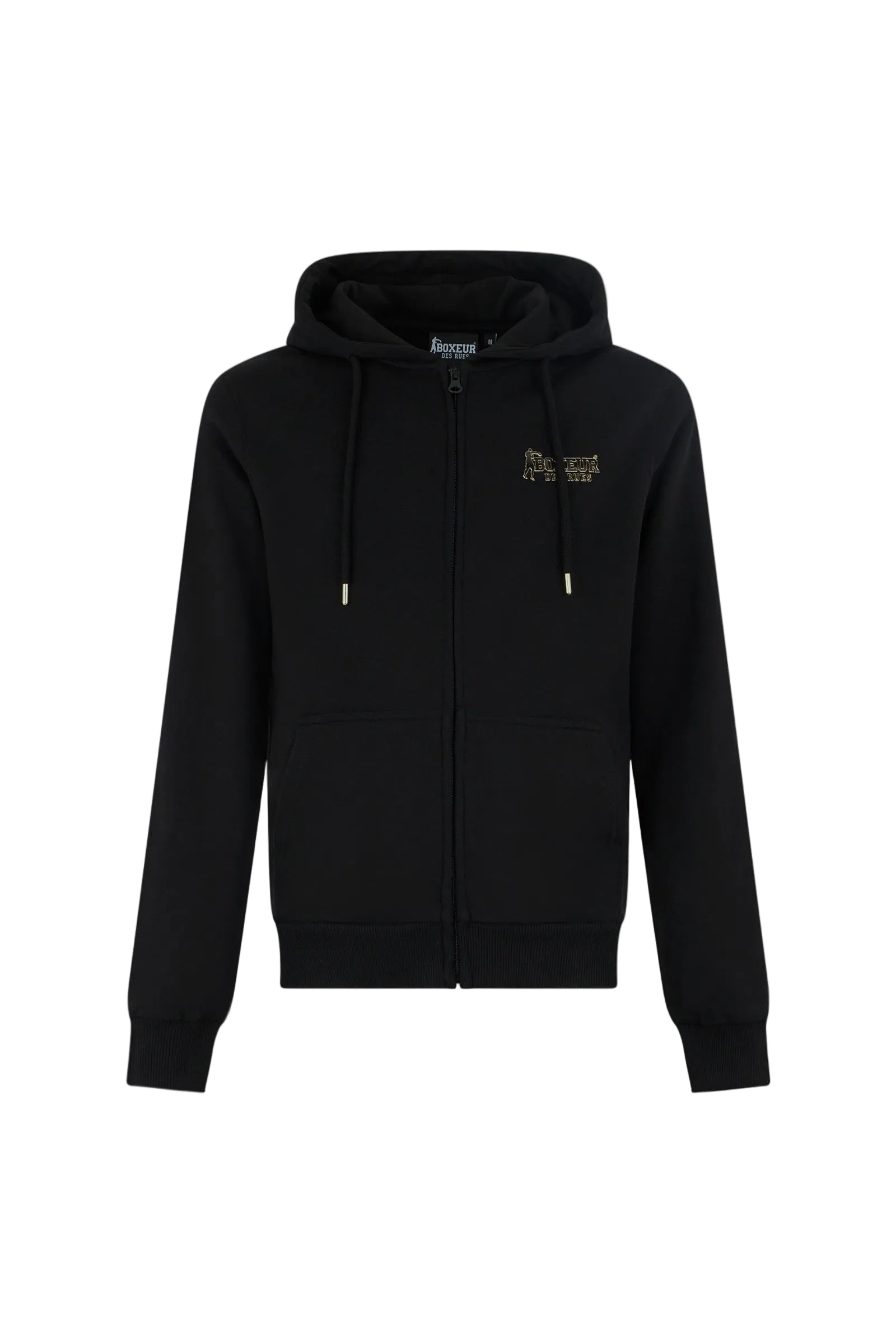 Basic Full Zip Hoodie in Black-Gold Sweatjacken Boxeur des Rues