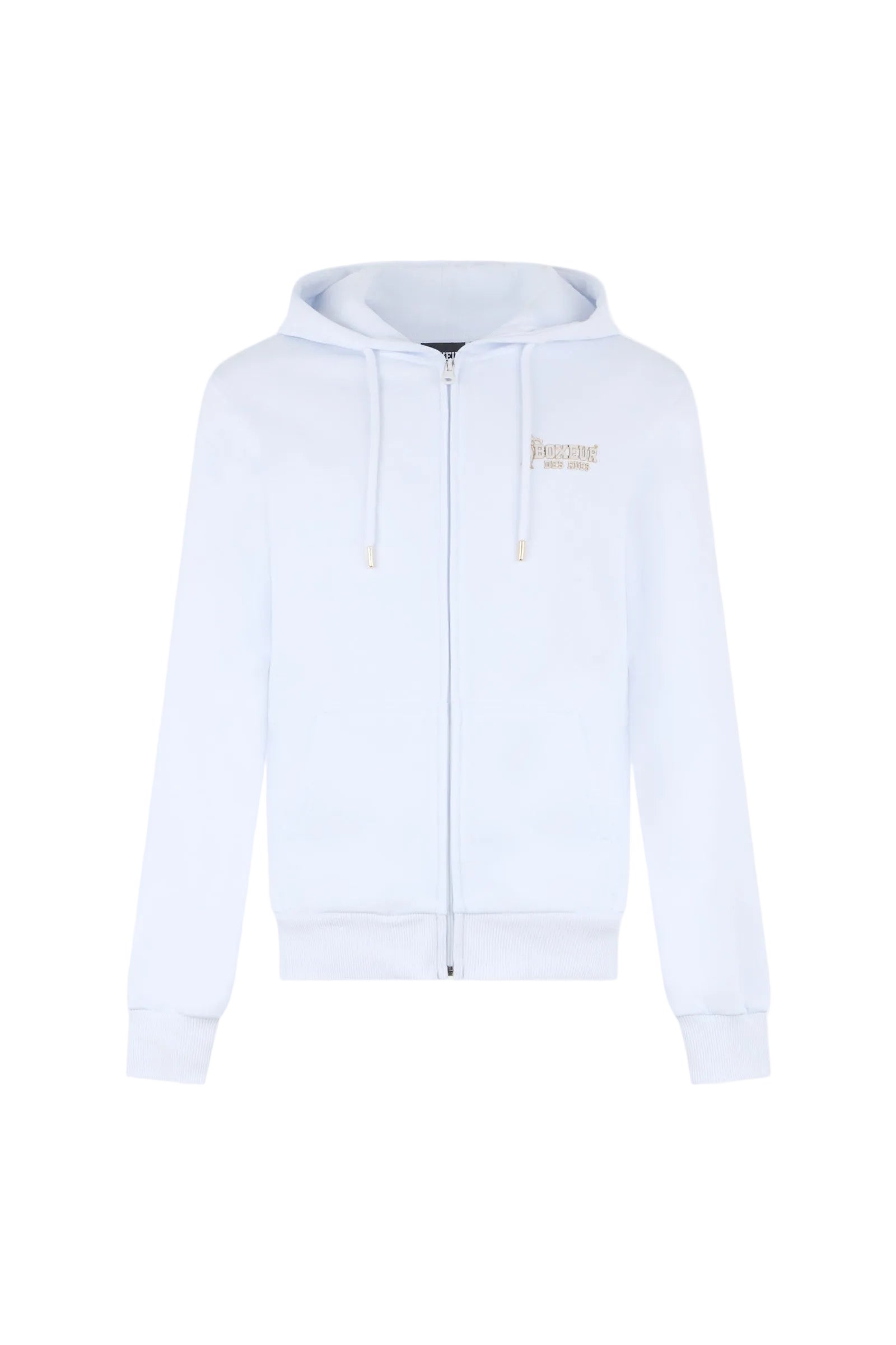 Basic Full Zip Hoodie in White-Gold Sweatjacken Boxeur des Rues