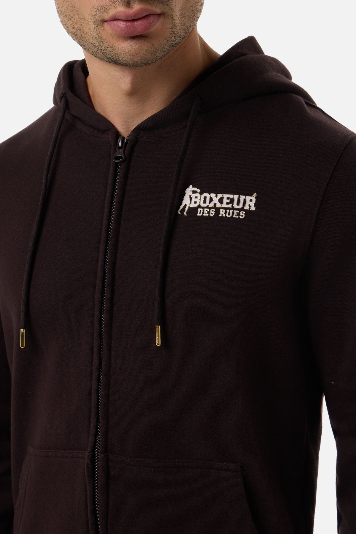 Sweatjacke Basic Full Zip in Chocolate Fondant Sweatjacken Boxeur des Rues