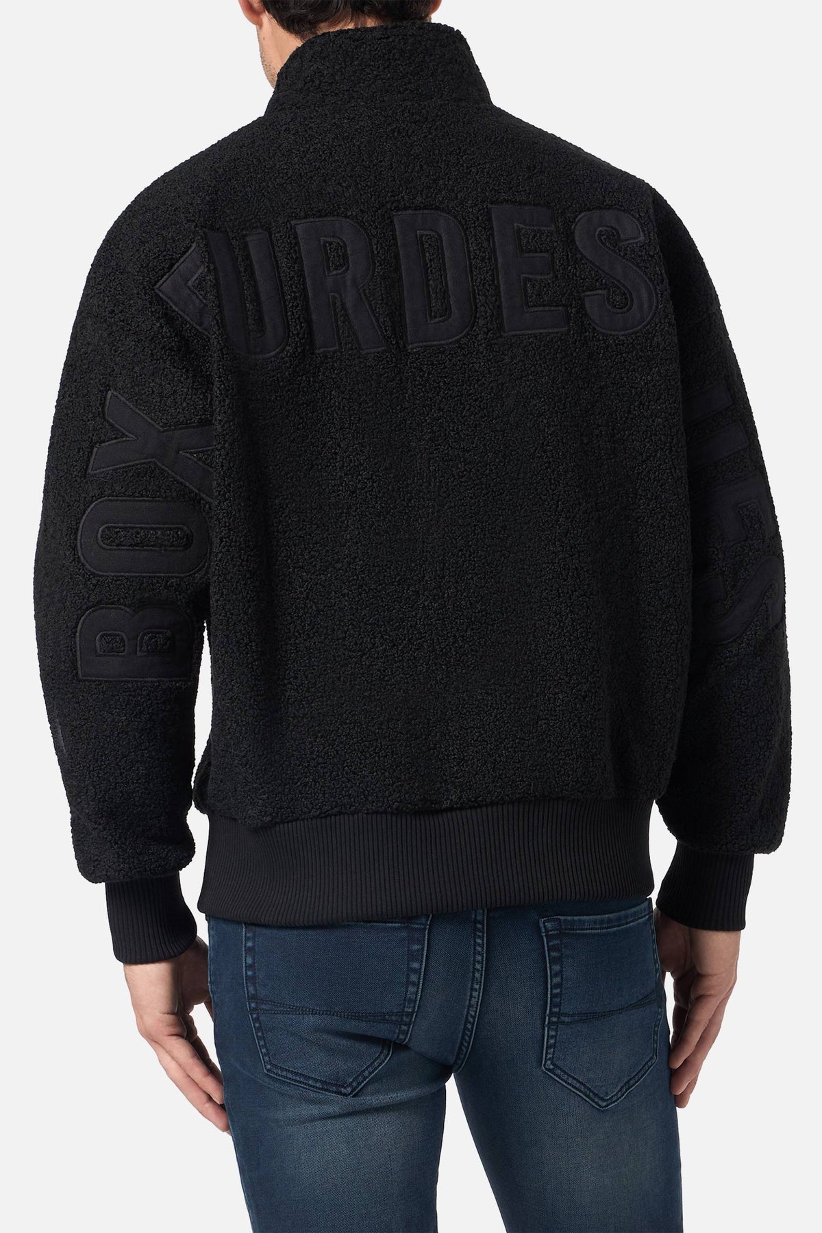 Sherpajacke Embroidered in Black Sweatjacken Boxeur des Rues