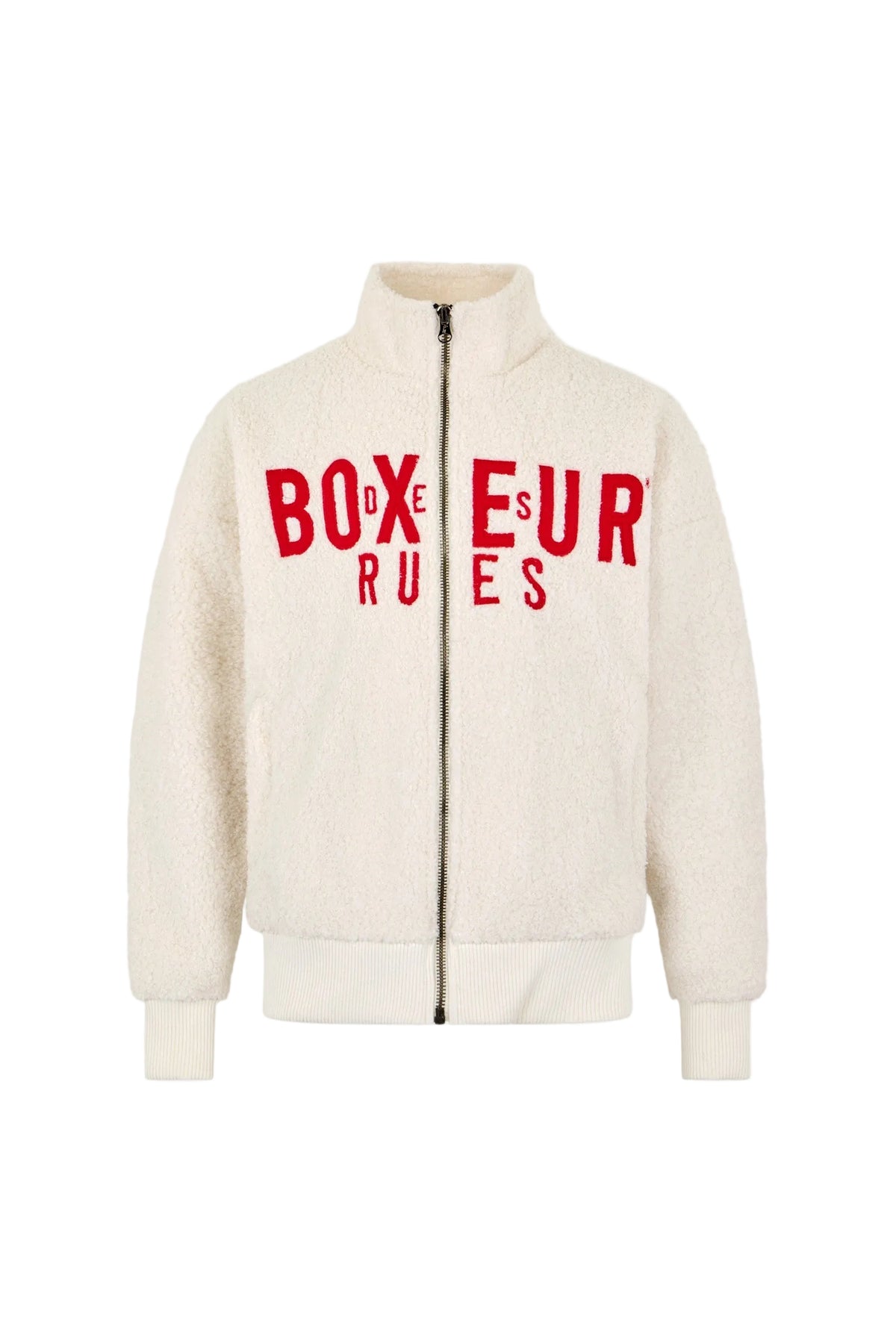 Sherpajacke Embroidered in Warm Blank Sweatjacken Boxeur des Rues