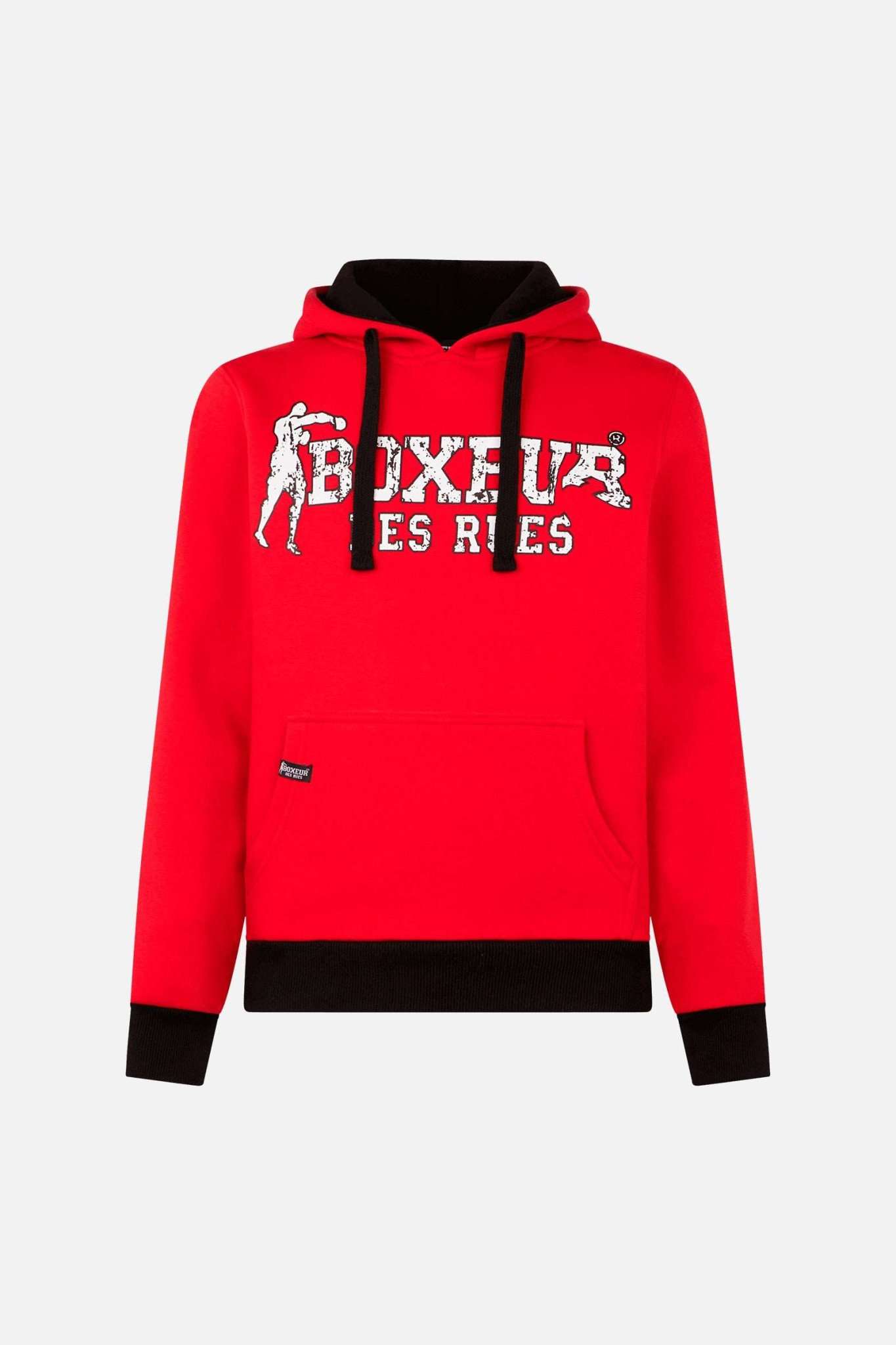 Man Hoodie Sweatshirt in Red Kapuzenpullover Boxeur des Rues