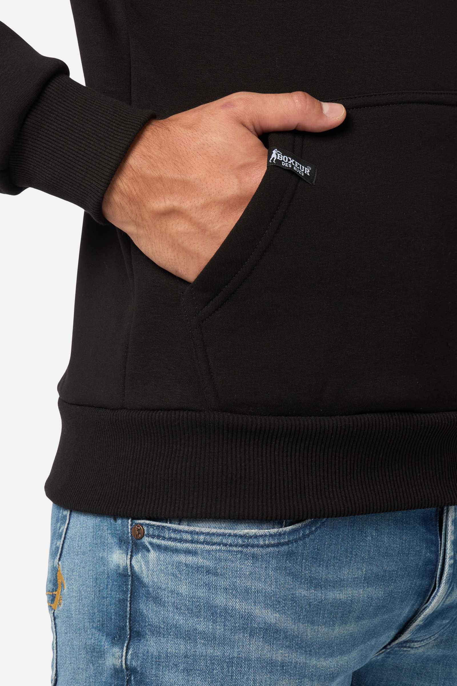 Hoodie Sweatshirt in Black-Gold Kapuzenpullover Boxeur des Rues