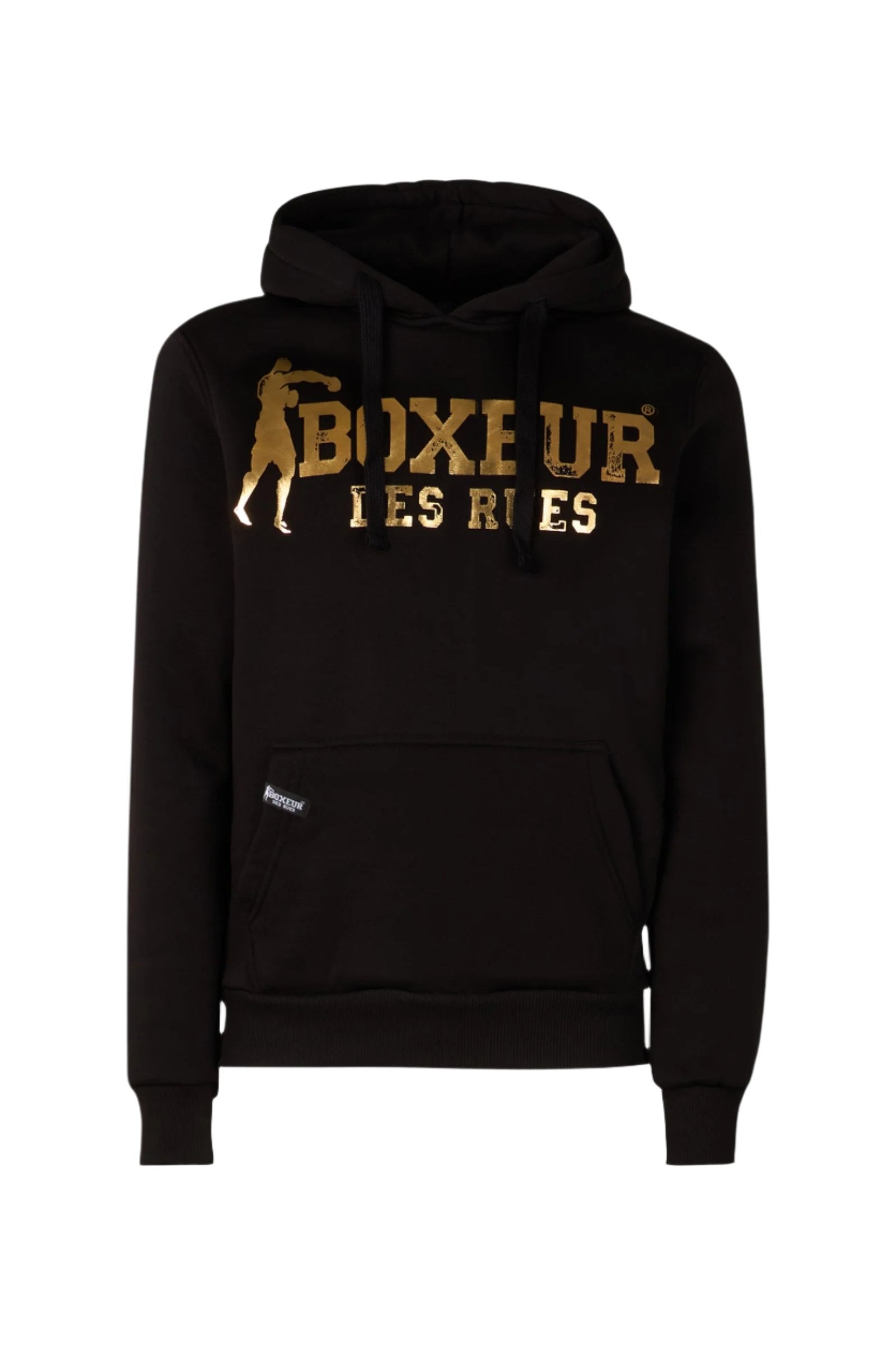 Hoodie Sweatshirt in Black-Gold Kapuzenpullover Boxeur des Rues