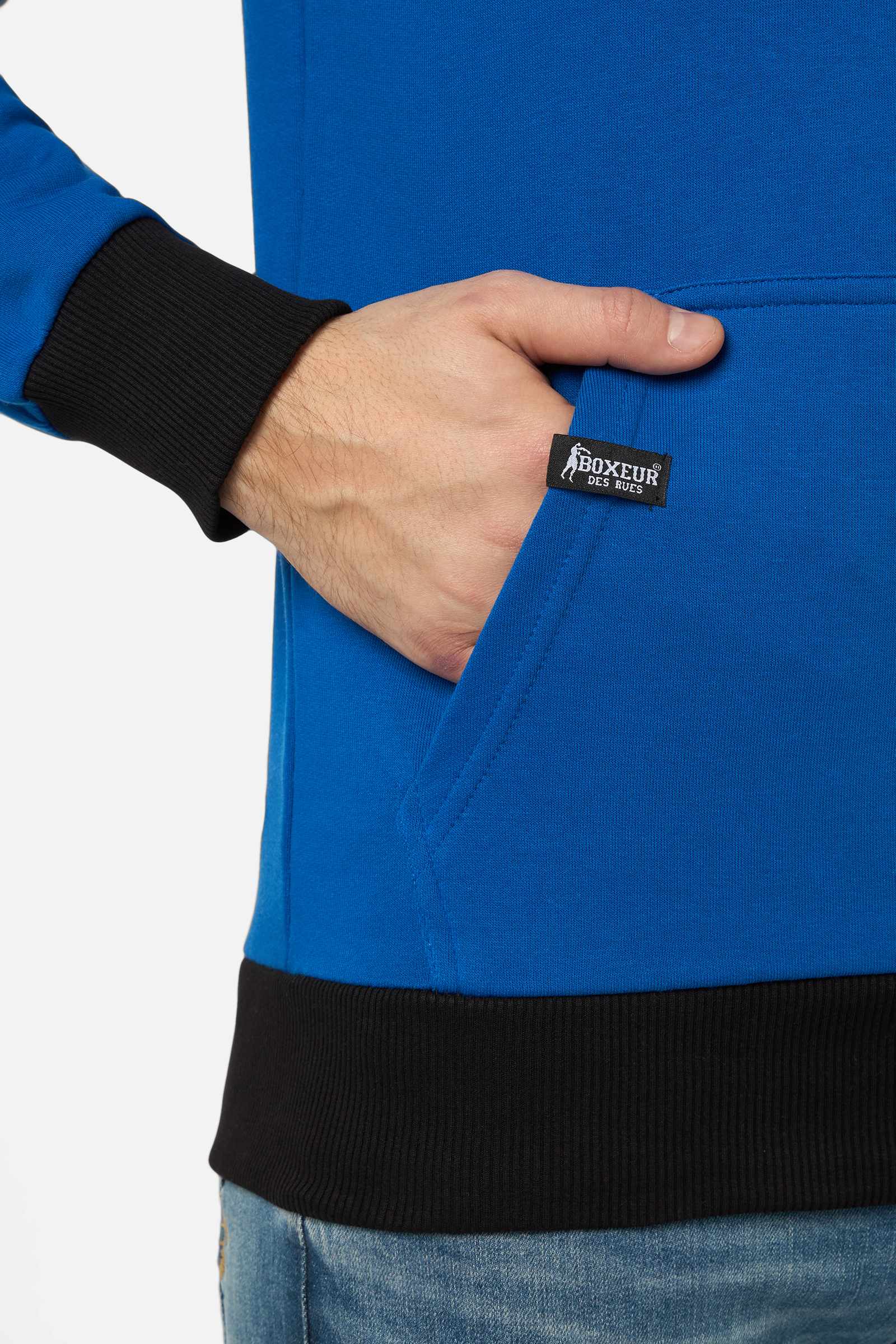 Hooded Sweatshirt in Cobalt Blue Kapuzenpullover Boxeur des Rues