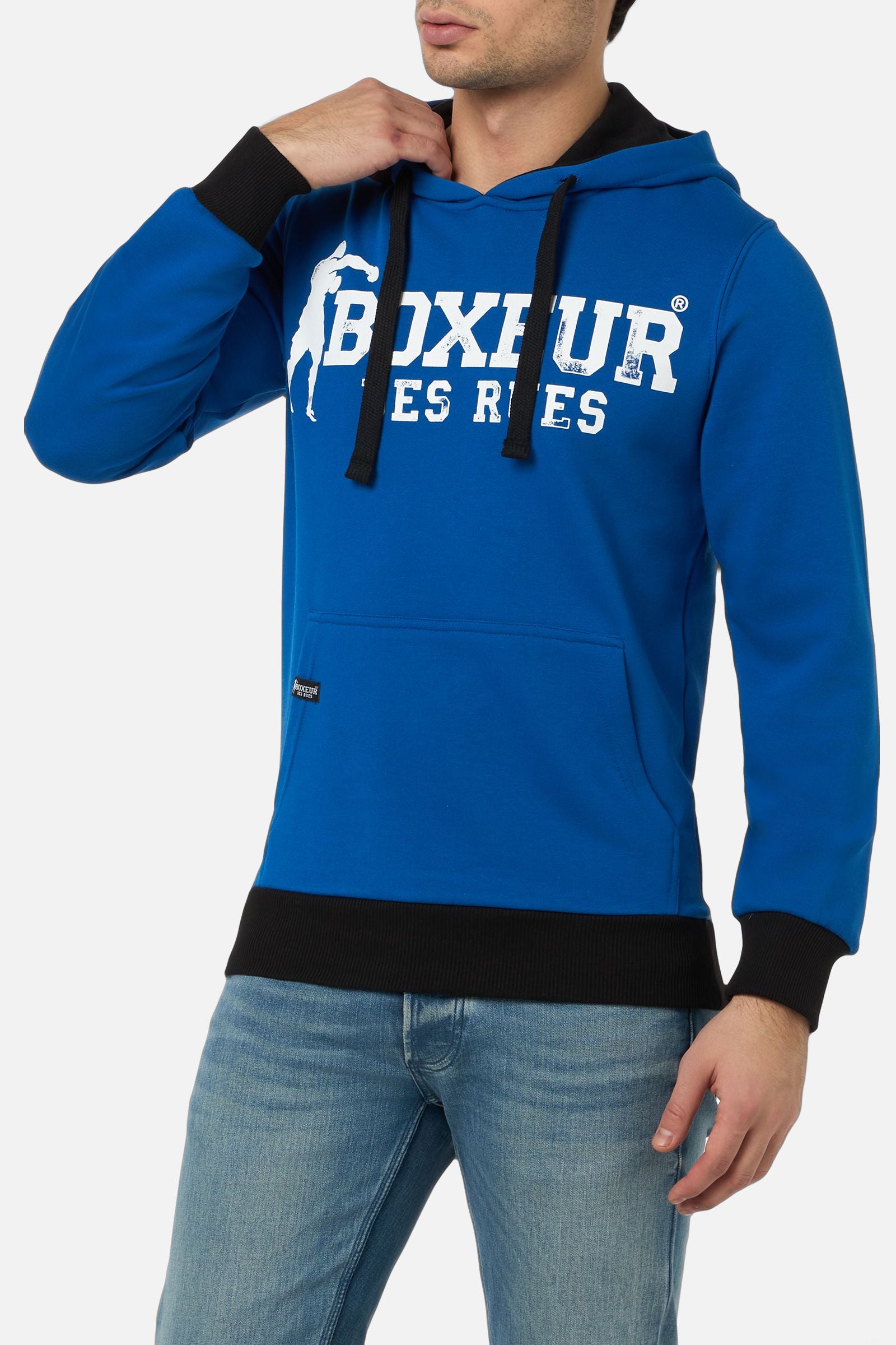 Hooded Sweatshirt in Cobalt Blue Kapuzenpullover Boxeur des Rues
