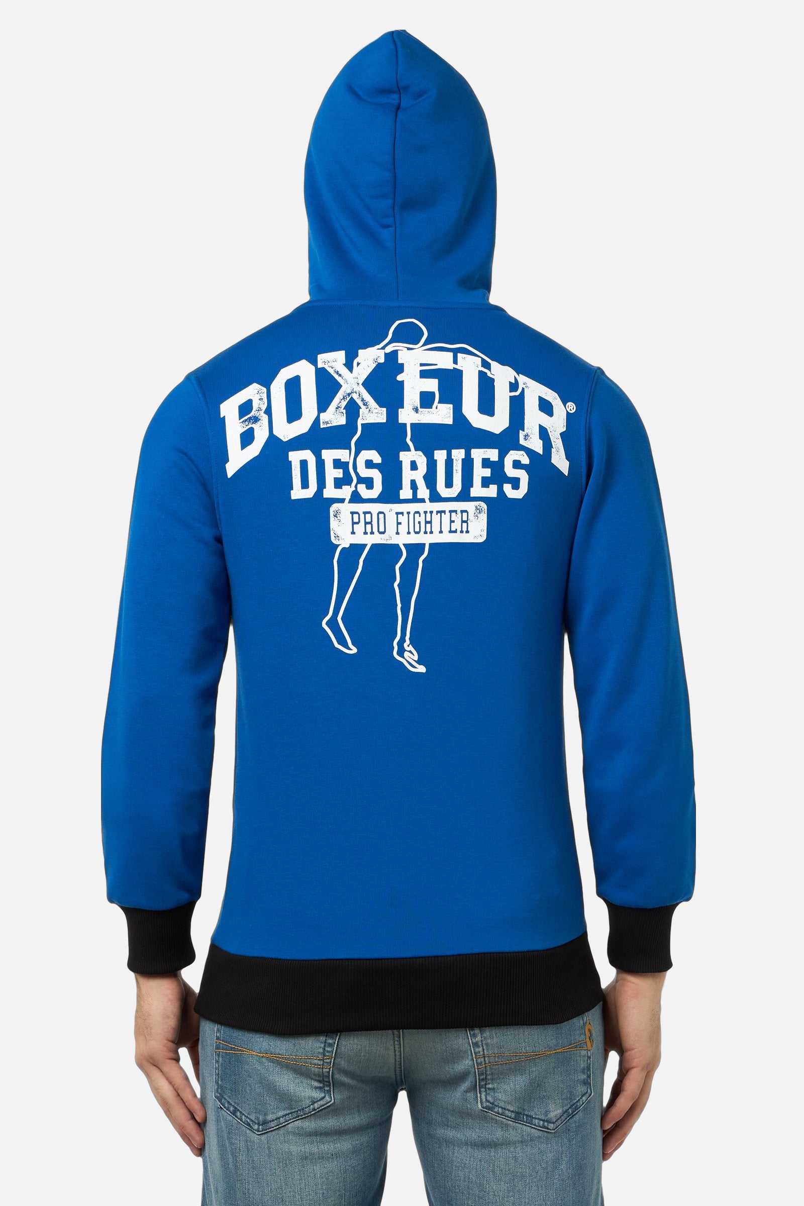 Hooded Sweatshirt in Cobalt Blue Kapuzenpullover Boxeur des Rues