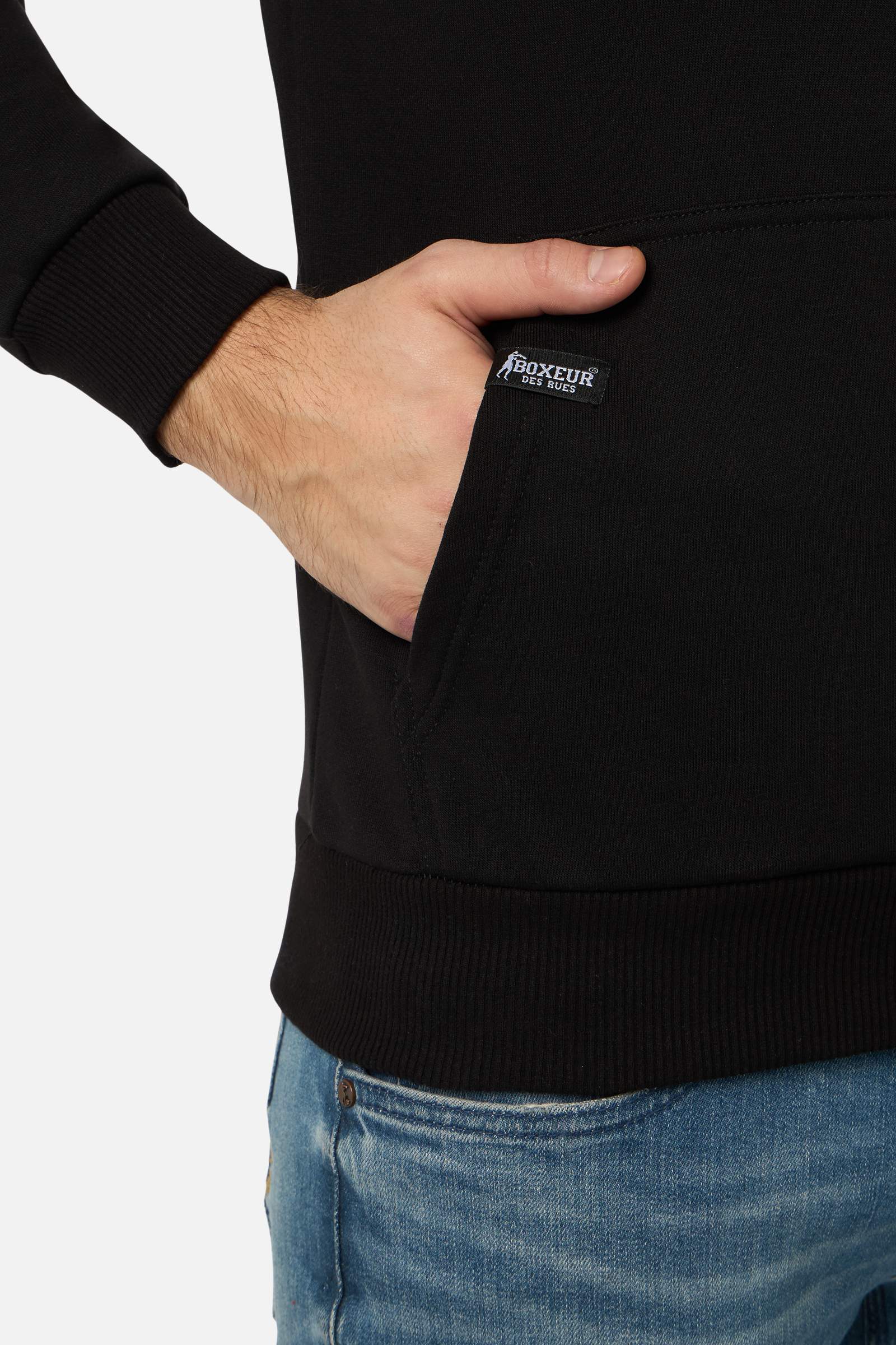Hooded Sweatshirt in Black-Gold Kapuzenpullover Boxeur des Rues