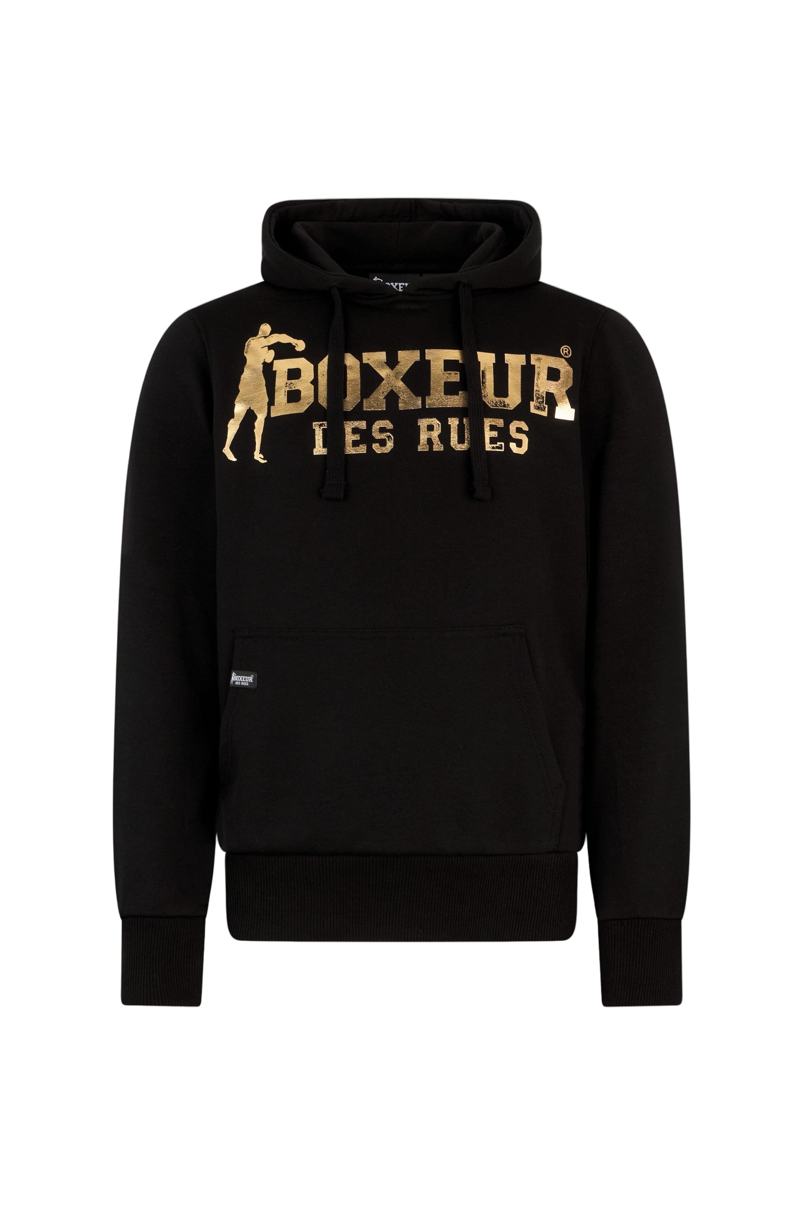 Hooded Sweatshirt in Black-Gold Kapuzenpullover Boxeur des Rues