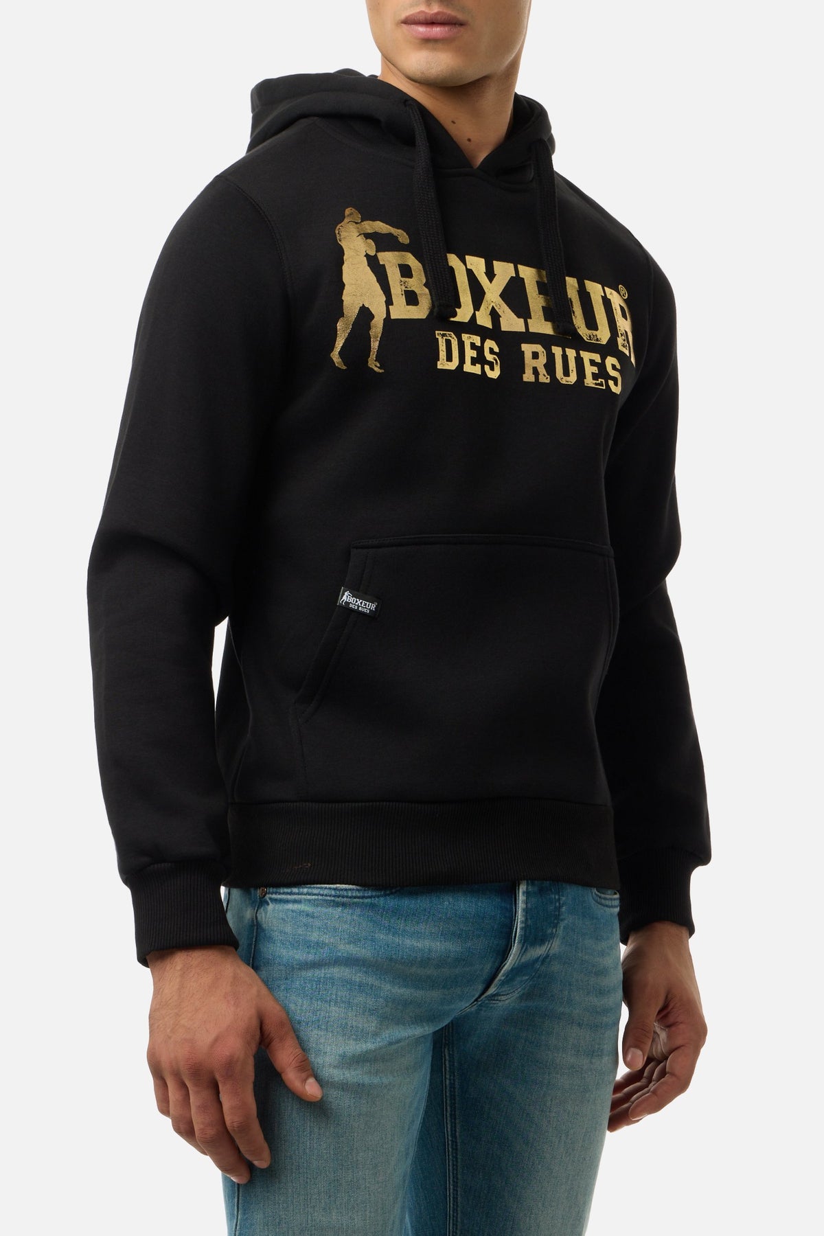 Sweatjacke Hooded Full Zip in Black-Gold Sweatjacken Boxeur des Rues