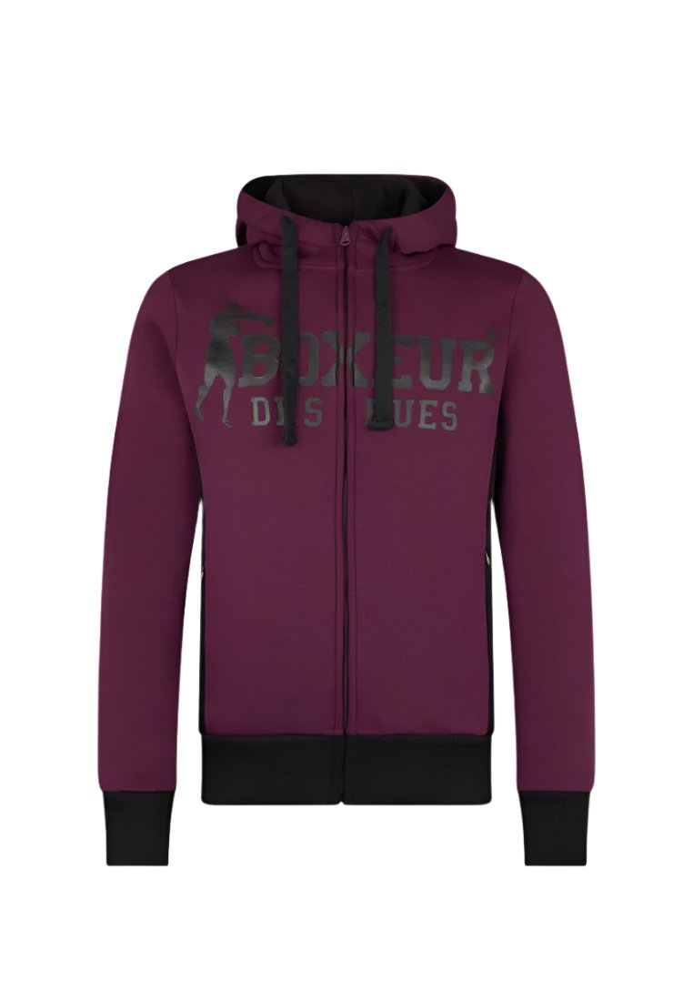 Hooded Full Zip Sweatshirt in Wine Sweatjacken Boxeur des Rues