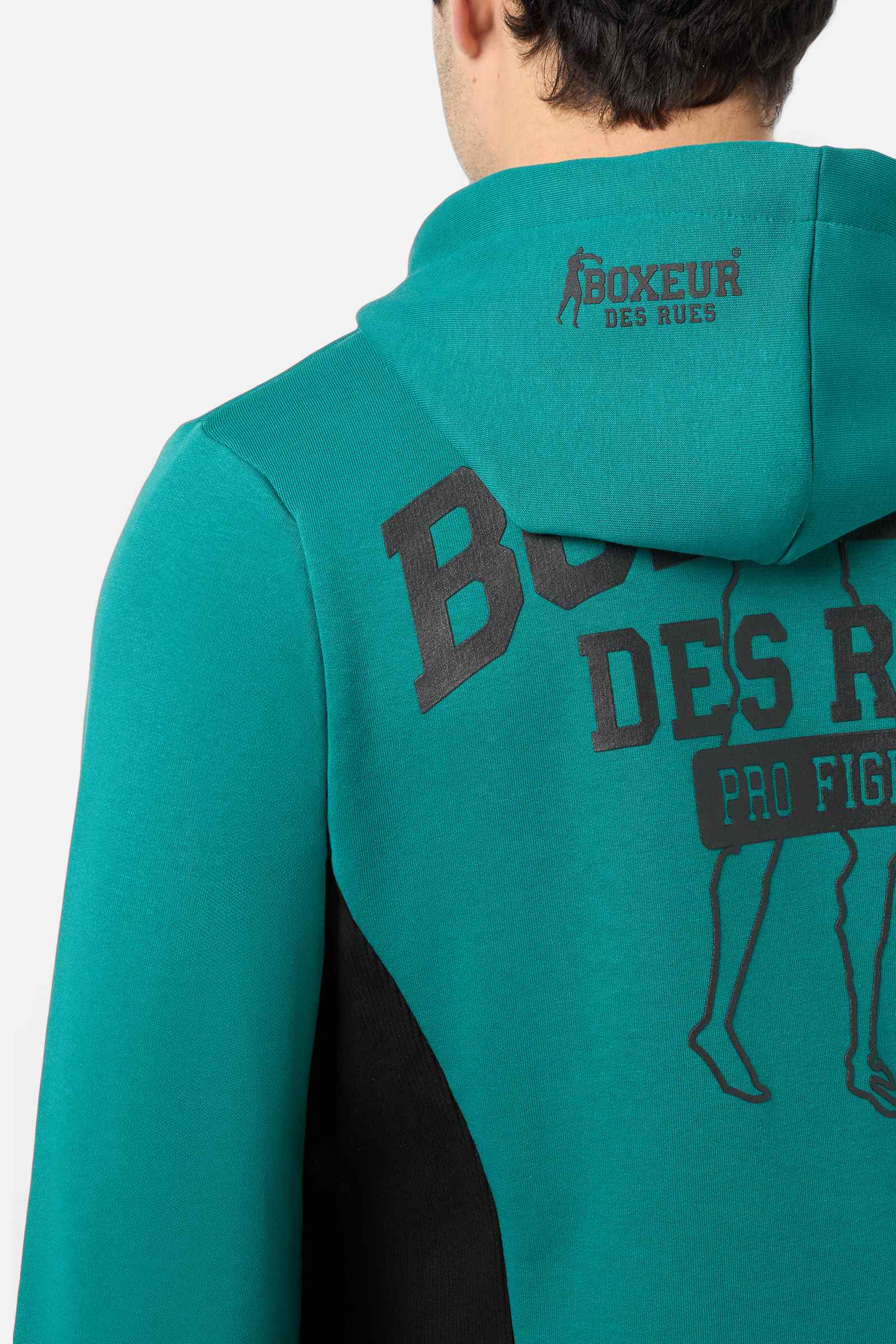 Hooded Full Zip Sweatshirt in Aston Green Sweatjacken Boxeur des Rues