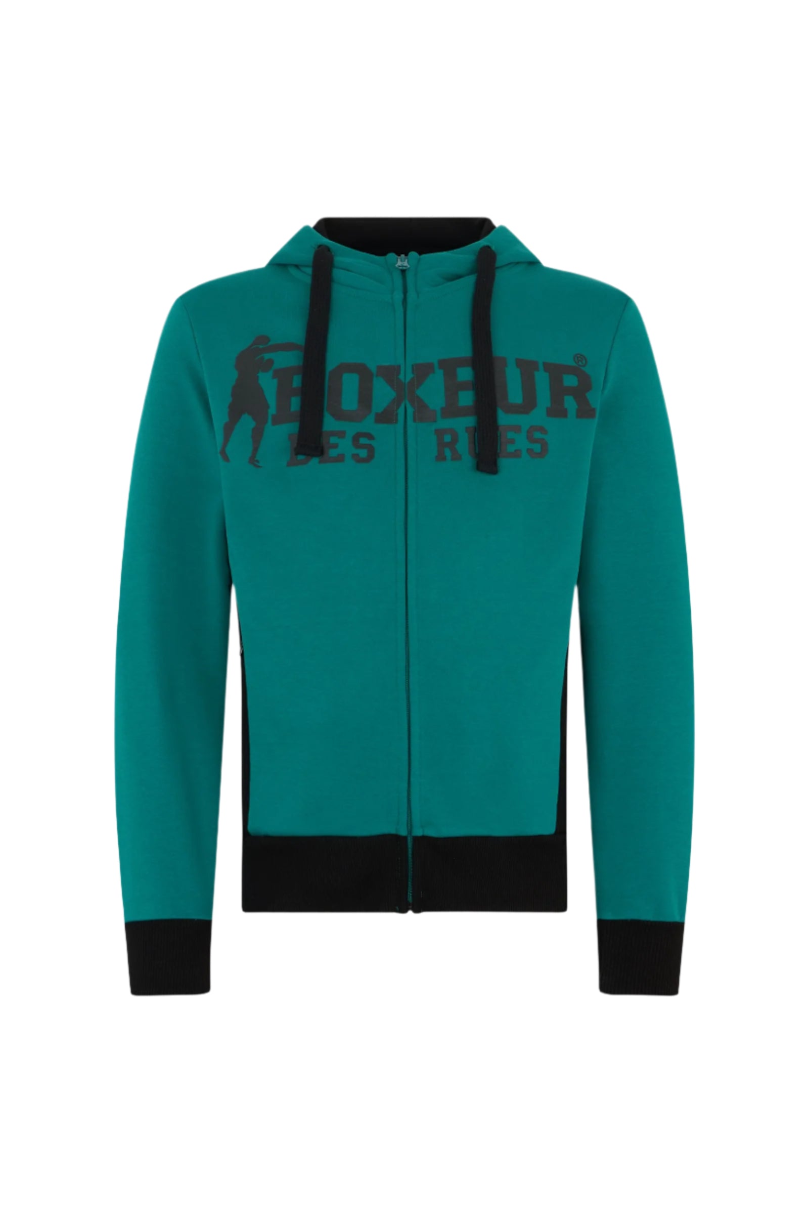 Hooded Full Zip Sweatshirt in Aston Green Sweatjacken Boxeur des Rues