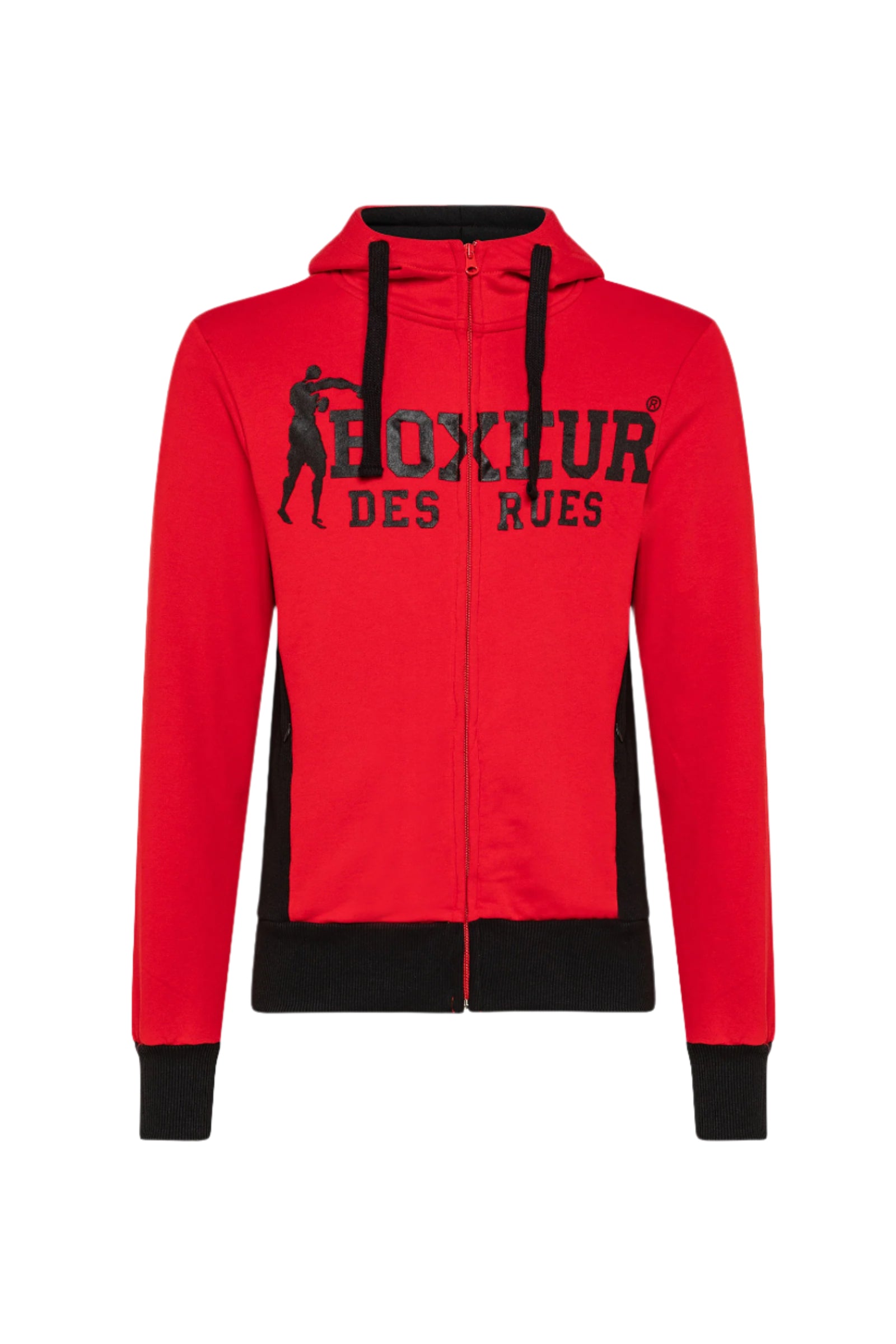 Hooded Full Zip Sweatshirt in Red Sweatjacken Boxeur des Rues