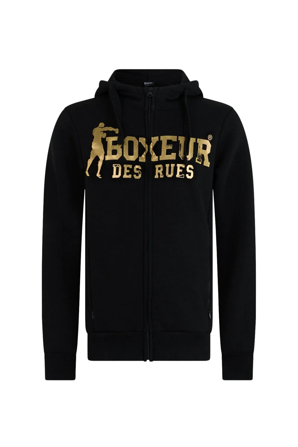 Sweatjacke Hooded Full Zip in Black-Gold Sweatjacken Boxeur des Rues