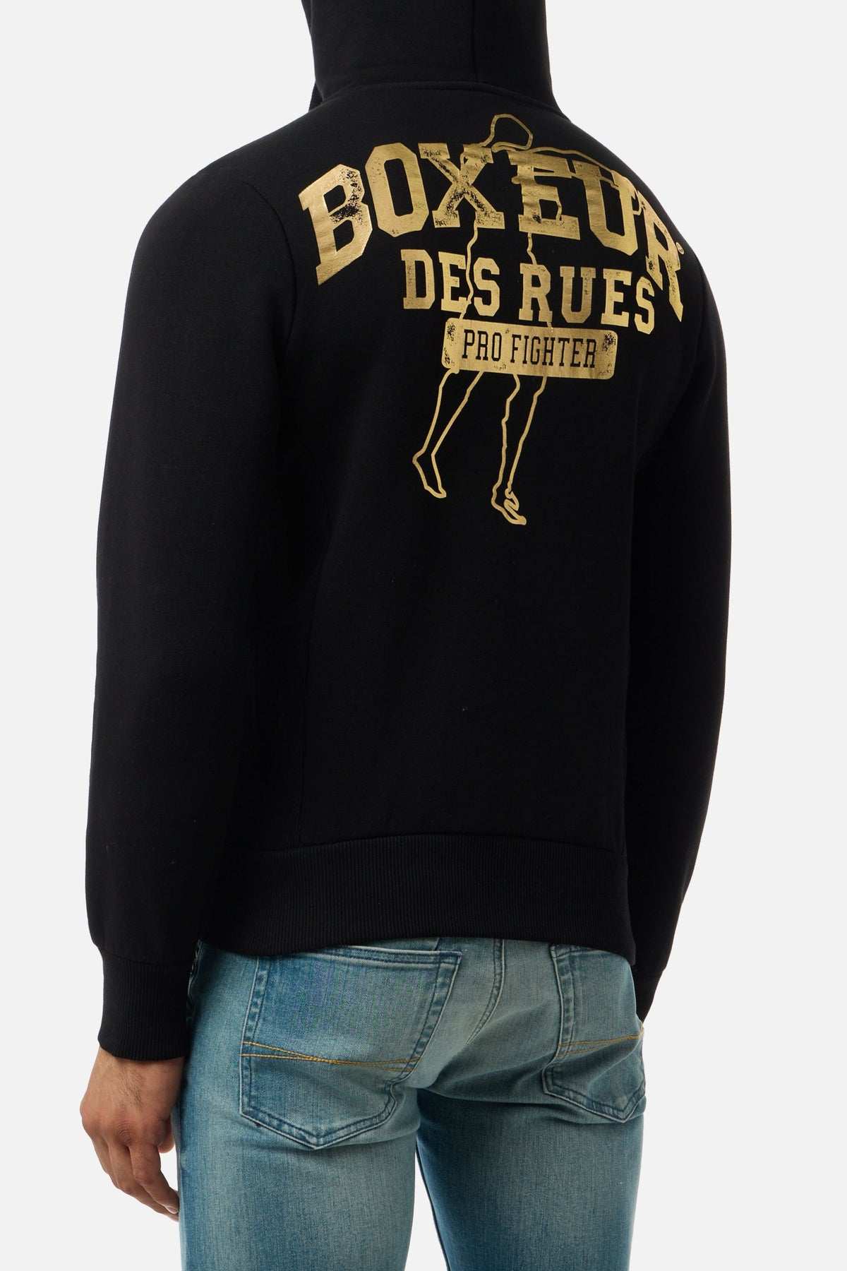 Sweatjacke Hooded Full Zip in Black-Gold Sweatjacken Boxeur des Rues