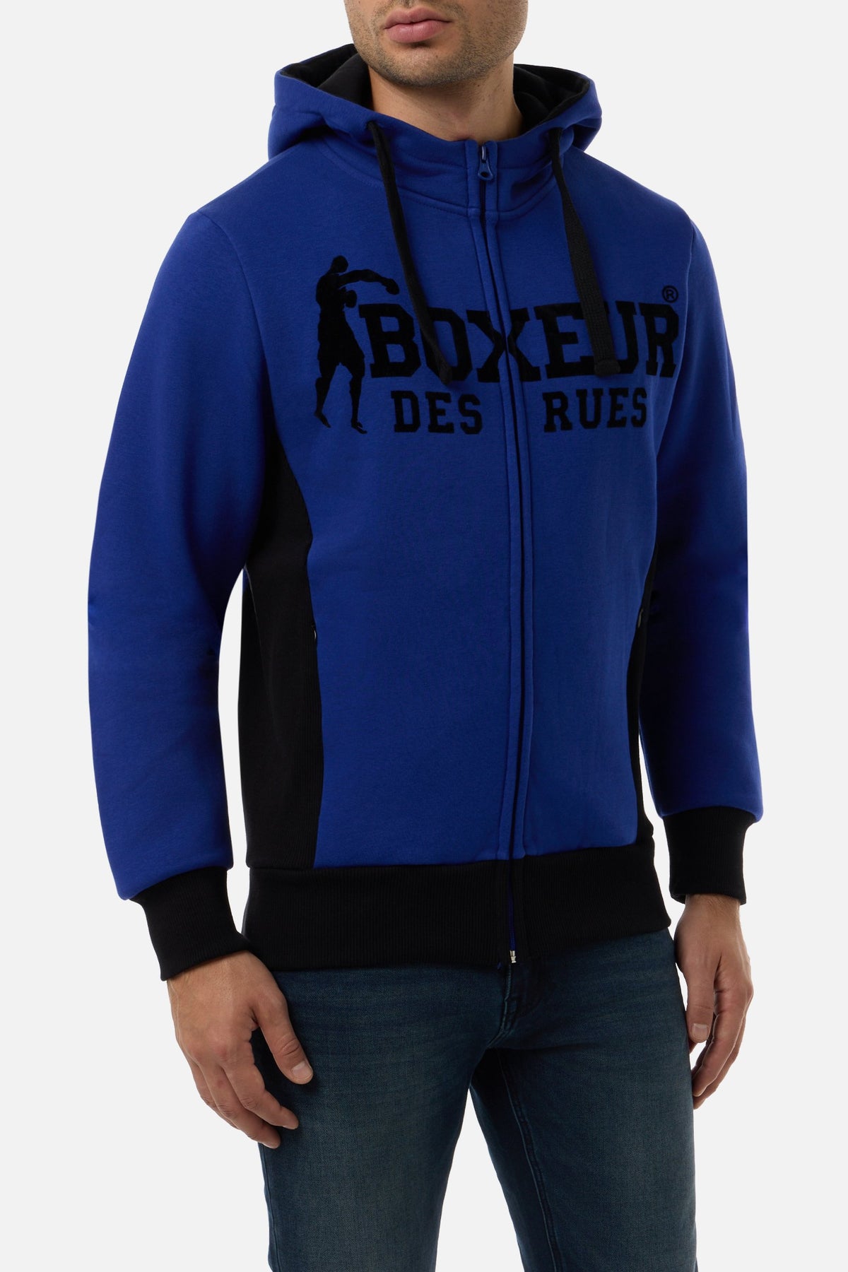 Sweatjacke Hooded Full Zip in Cyber Blue Sweatjacken Boxeur des Rues