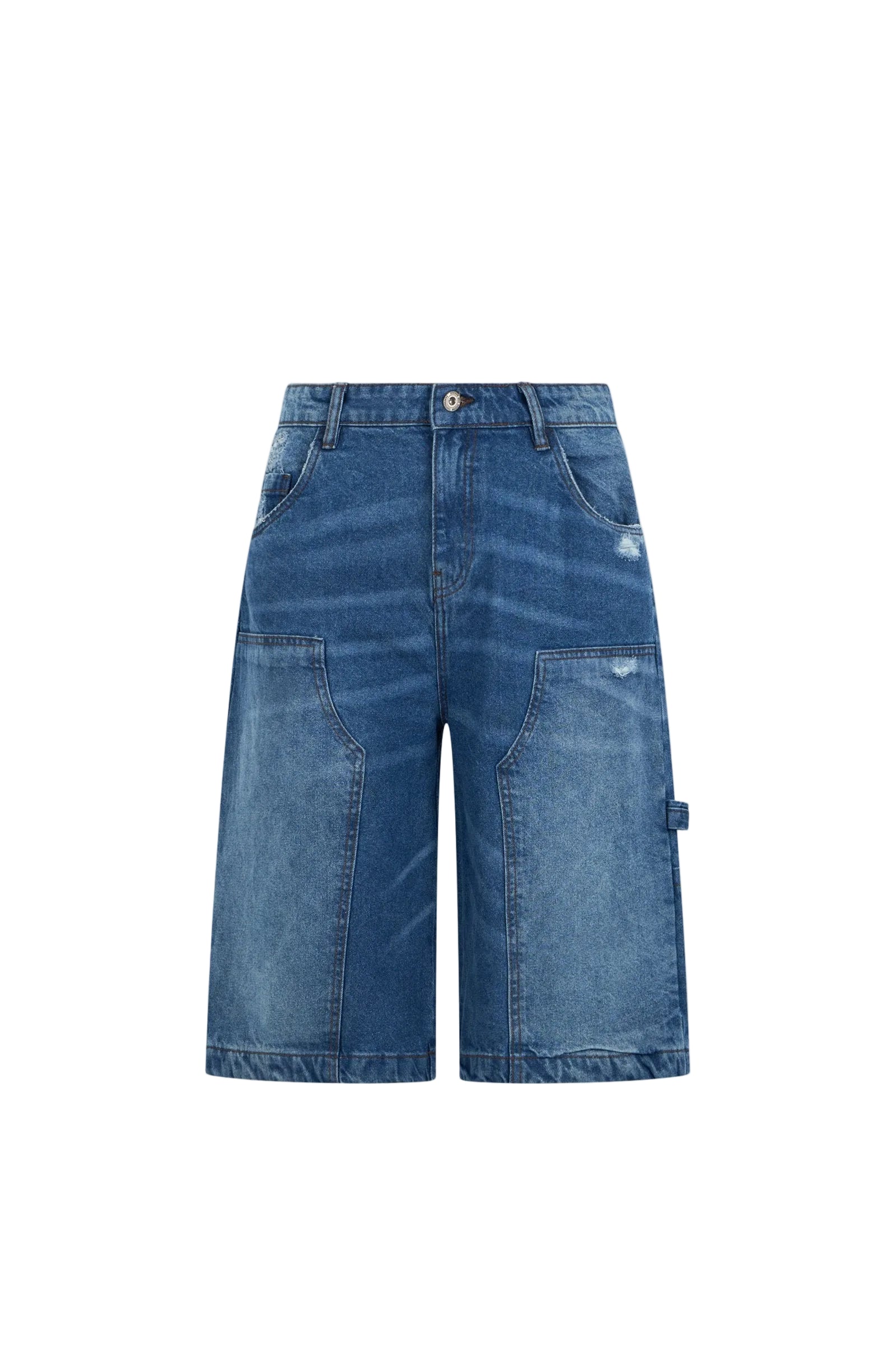Double Knee Carpenter Jeans in Medium Blue Jeansshorts Boxeur des Rues