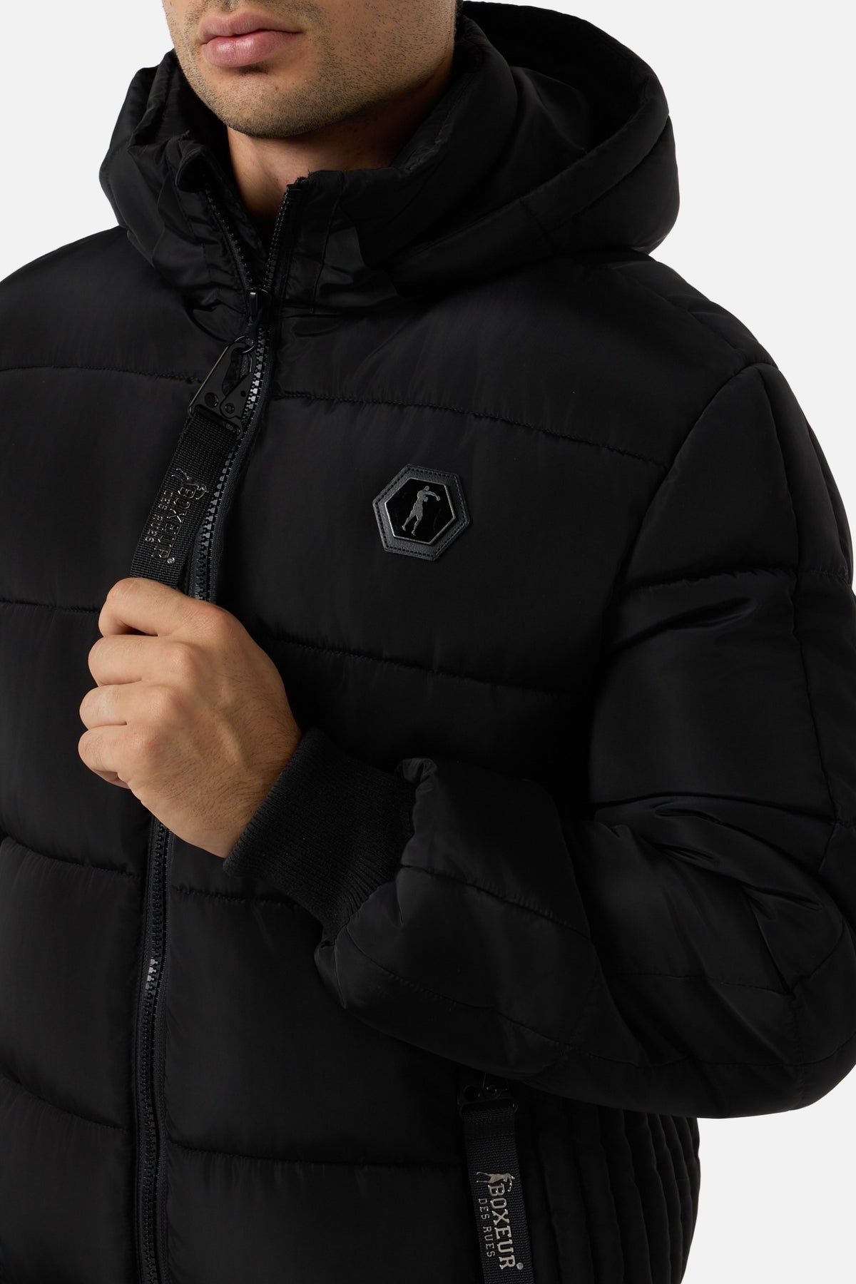 Jacke Logo Padded in Black Jacken Boxeur des Rues