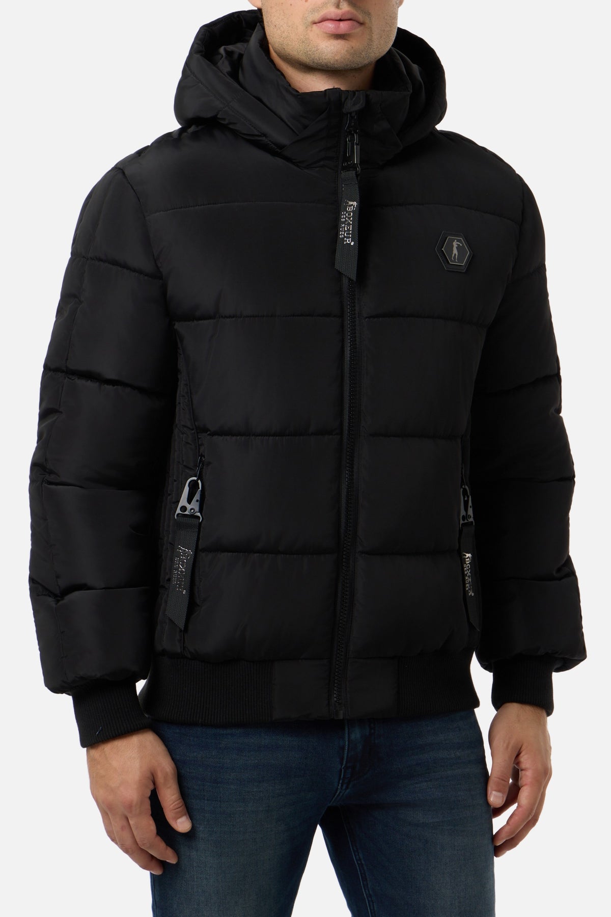 Jacke Logo Padded in Black Jacken Boxeur des Rues