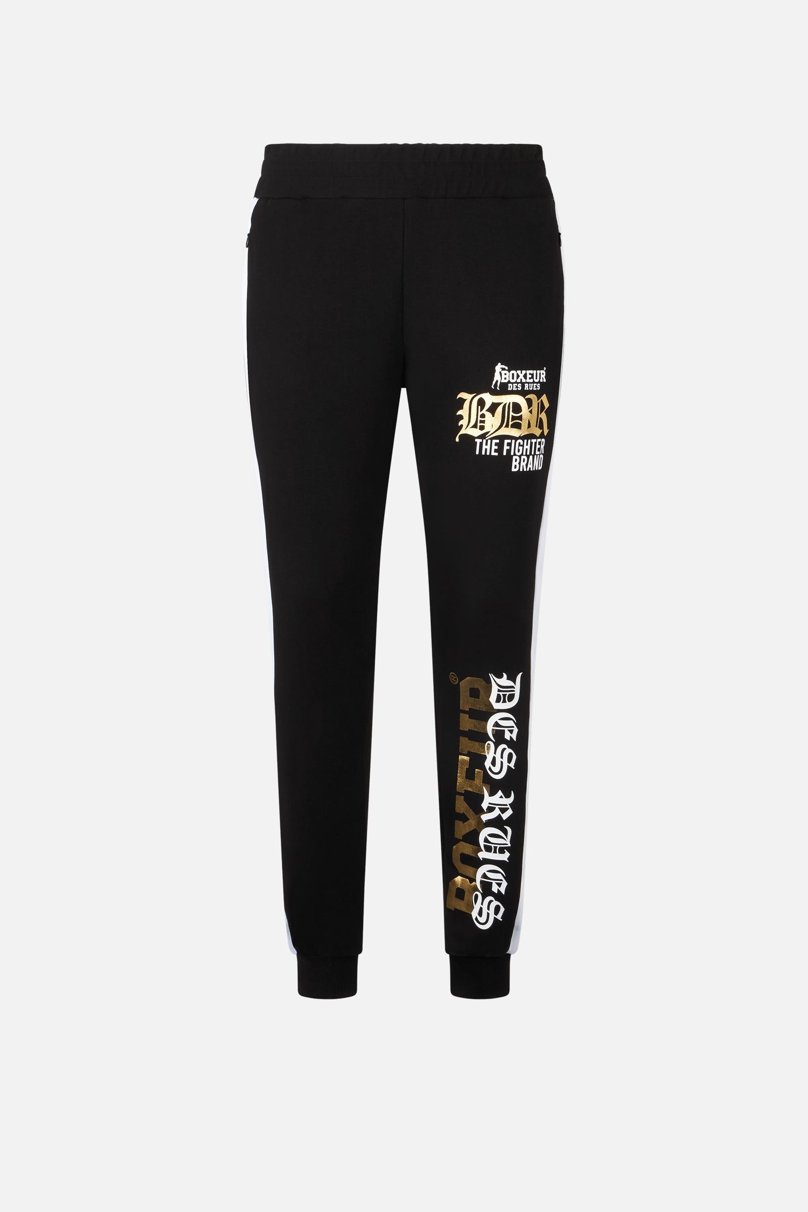 Sides Inserts Sweatpants in Black Jogginghosen Boxeur des Rues