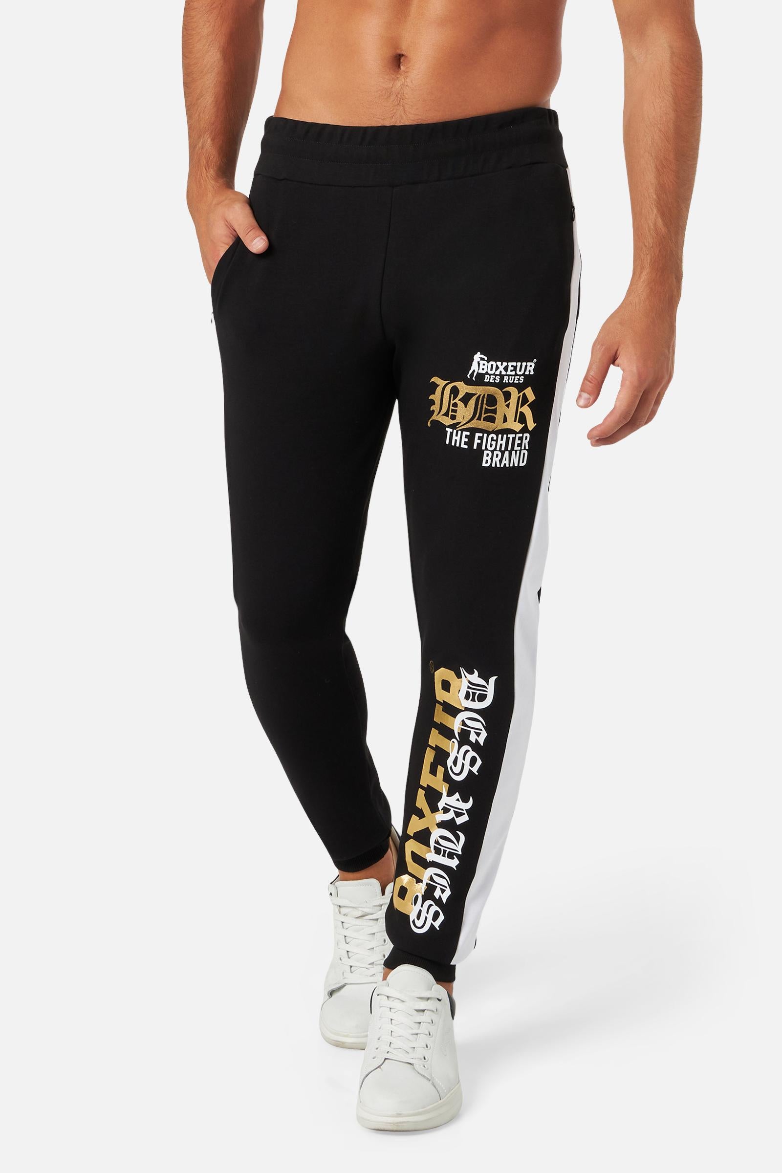 Sides Inserts Sweatpants in Black Jogginghosen Boxeur des Rues