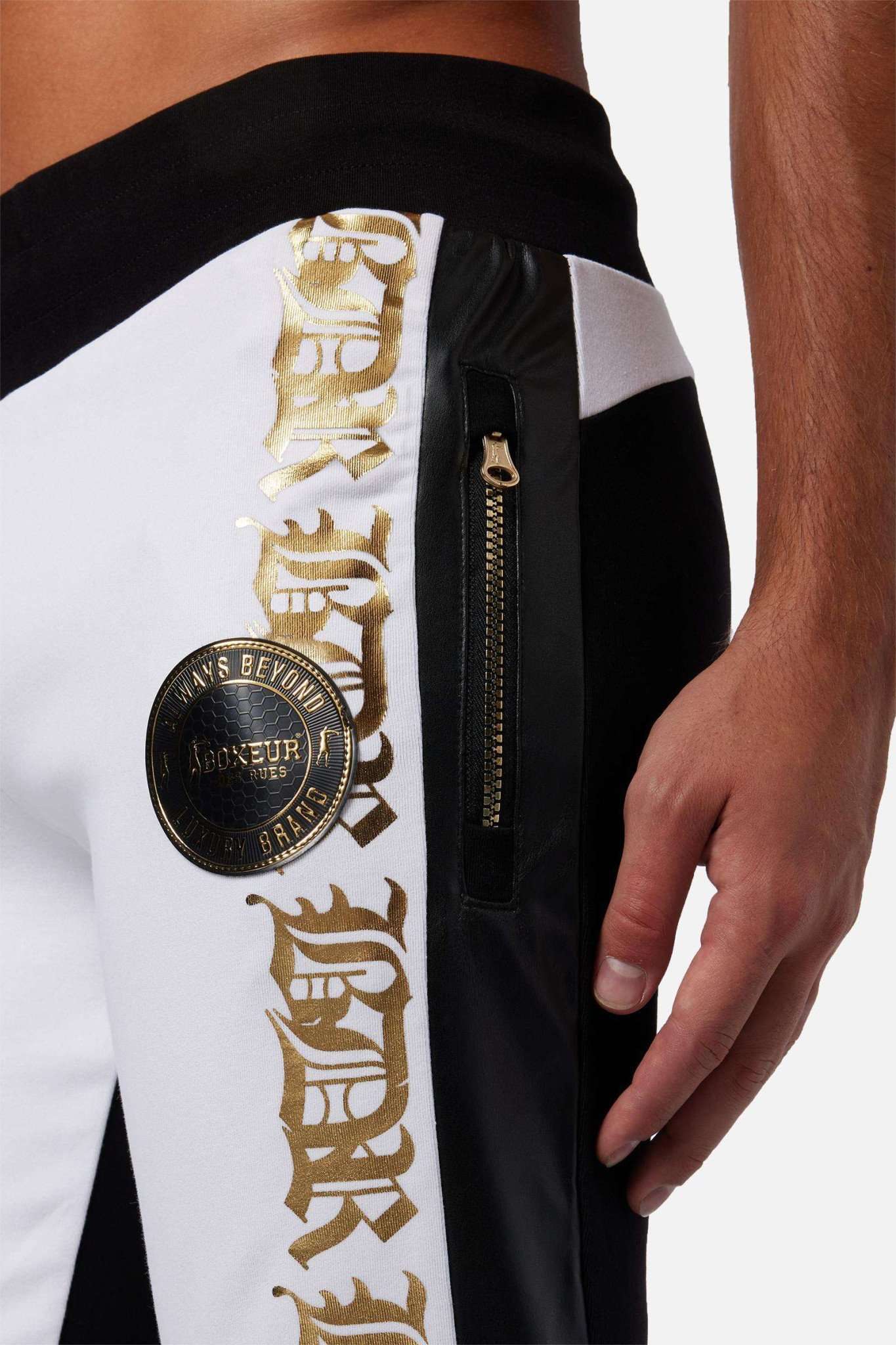 Bicolour Sweatpants in Black-White Jogginghosen Boxeur des Rues