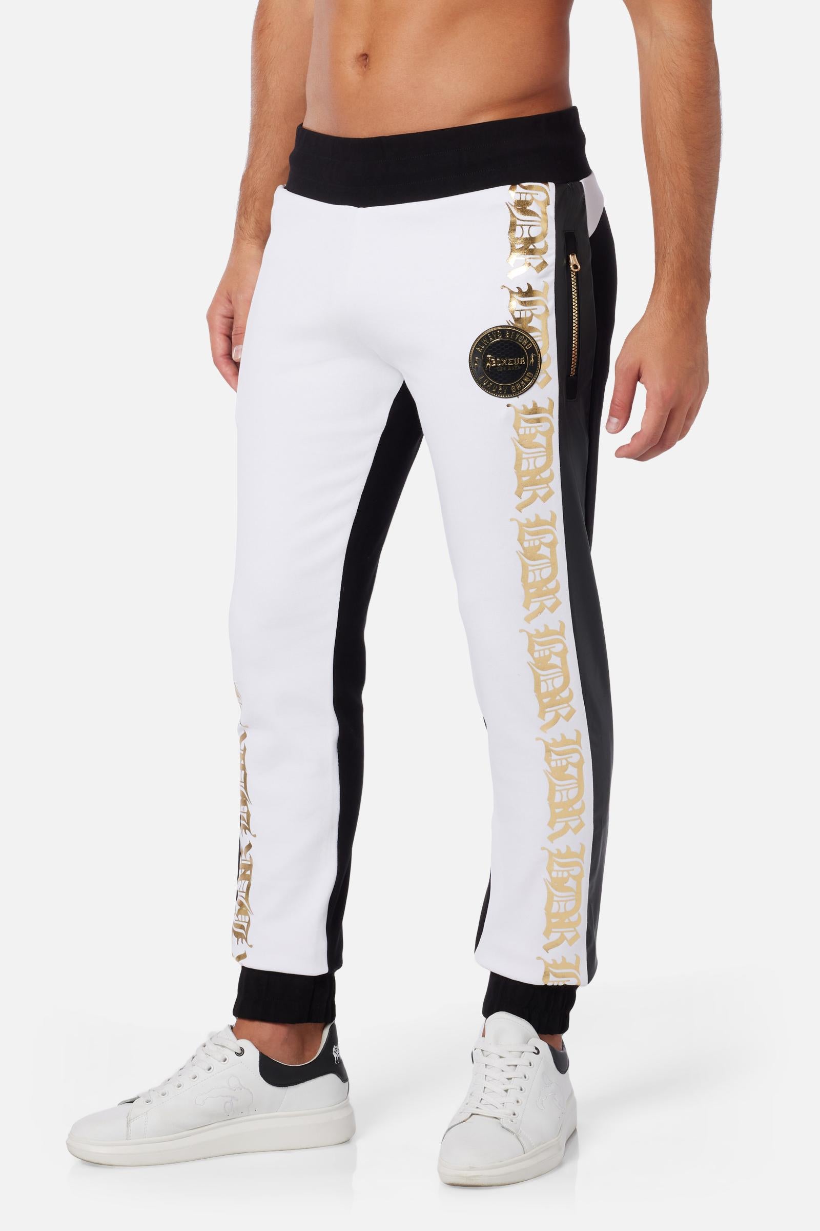 Bicolour Sweatpants in Black-White Jogginghosen Boxeur des Rues