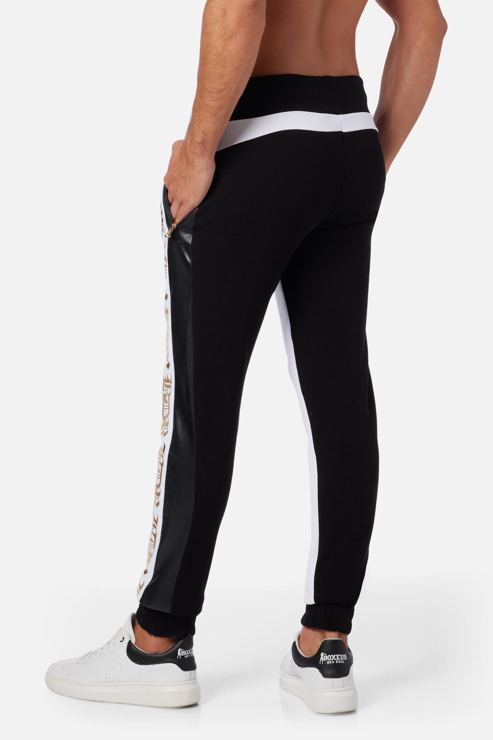 Bicolour Sweatpants in Black-White Jogginghosen Boxeur des Rues