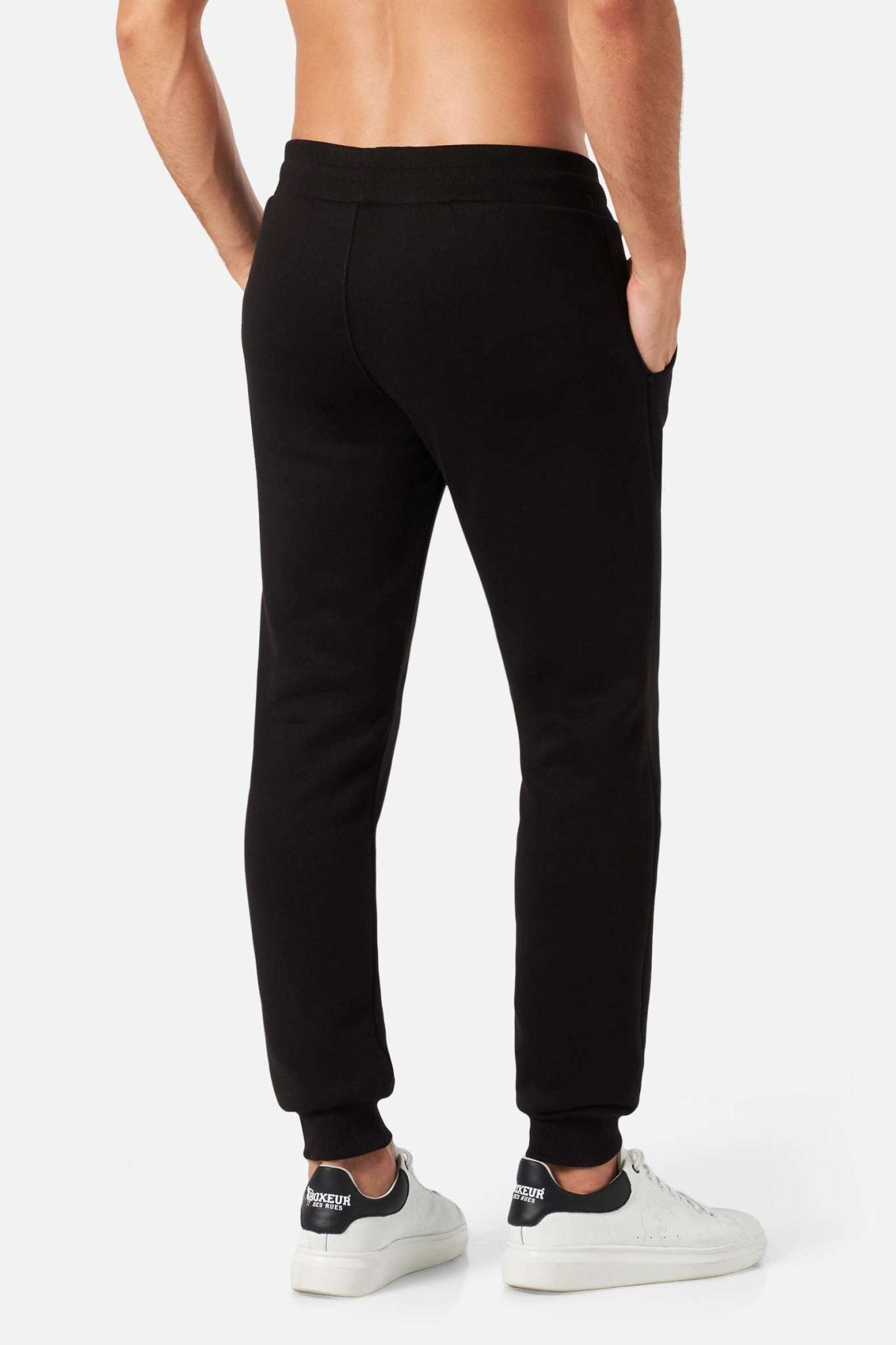 Slim Fit Sweatpant With Logo in Black-Gold Hosen Boxeur des Rues   