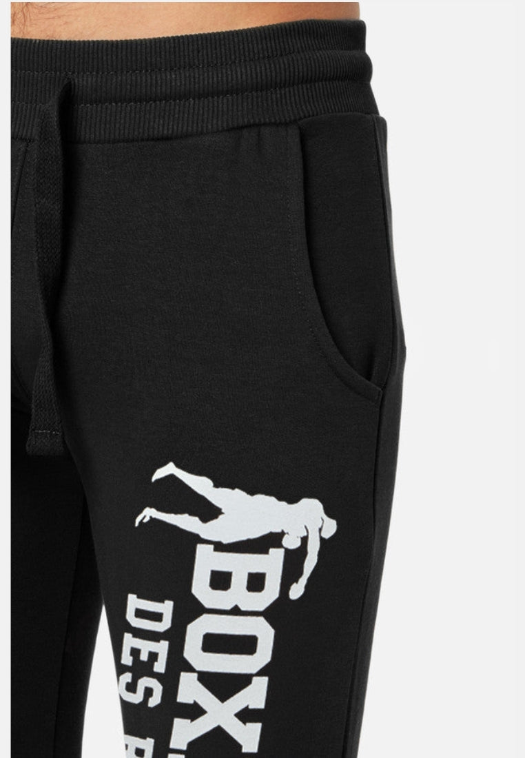 Slim Fit Sweatpant With Logo in Black-White Hosen Boxeur des Rues