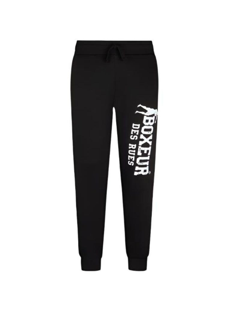 Slim Fit Sweatpant With Logo in Black-White Hosen Boxeur des Rues