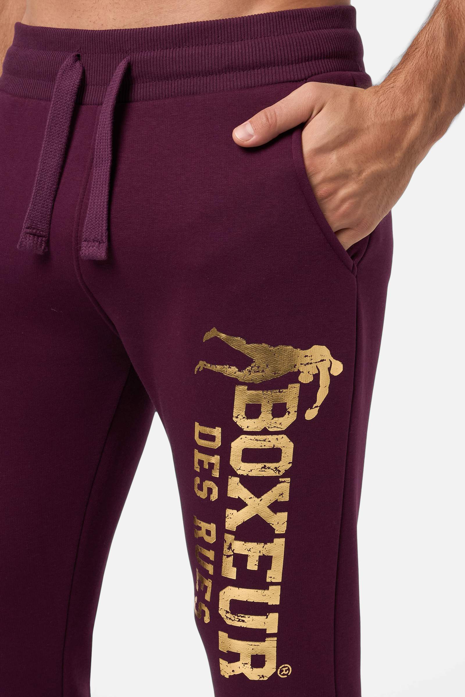 Slim Fit Sweatpant With Logo in Wine Hosen Boxeur des Rues