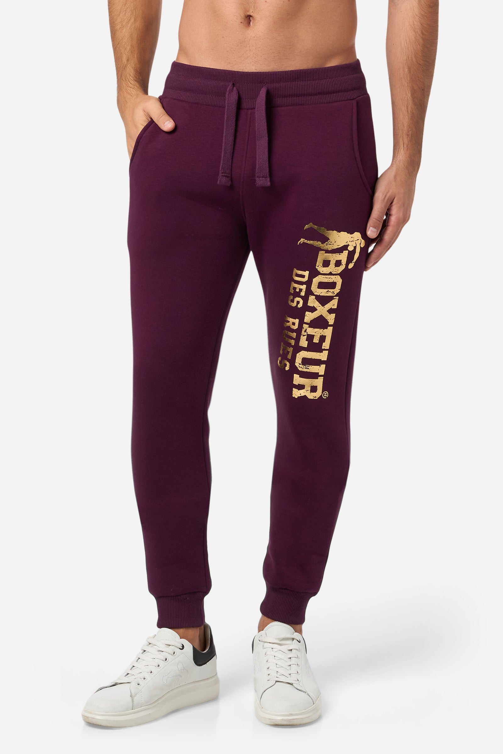 Slim Fit Sweatpant With Logo in Wine Hosen Boxeur des Rues