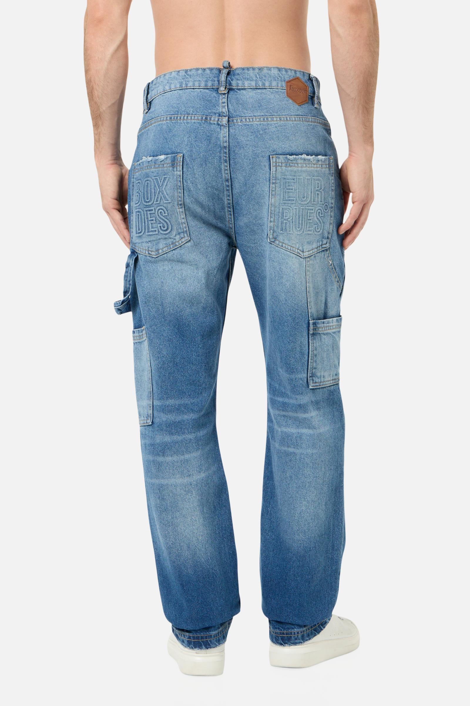 Double Knee Carpente Jeans in Mid Blue Jeans Boxeur des Rues